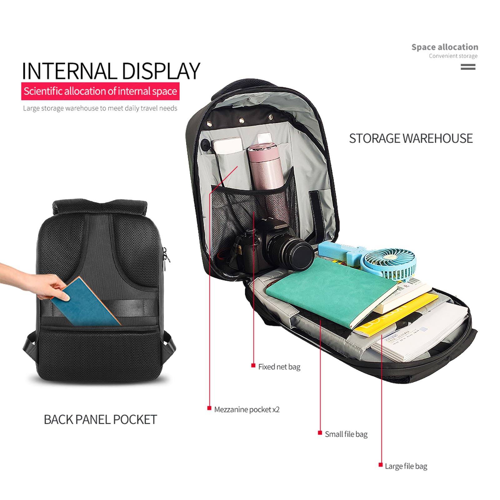 Luocute LED -Rucksack, LED -Motorrad -Rucksack -Rucksack -LED -Werbe -Rucksack -App -Steuer -Rucksack mit Programmierbarem Bildschirm Outdoor Travel