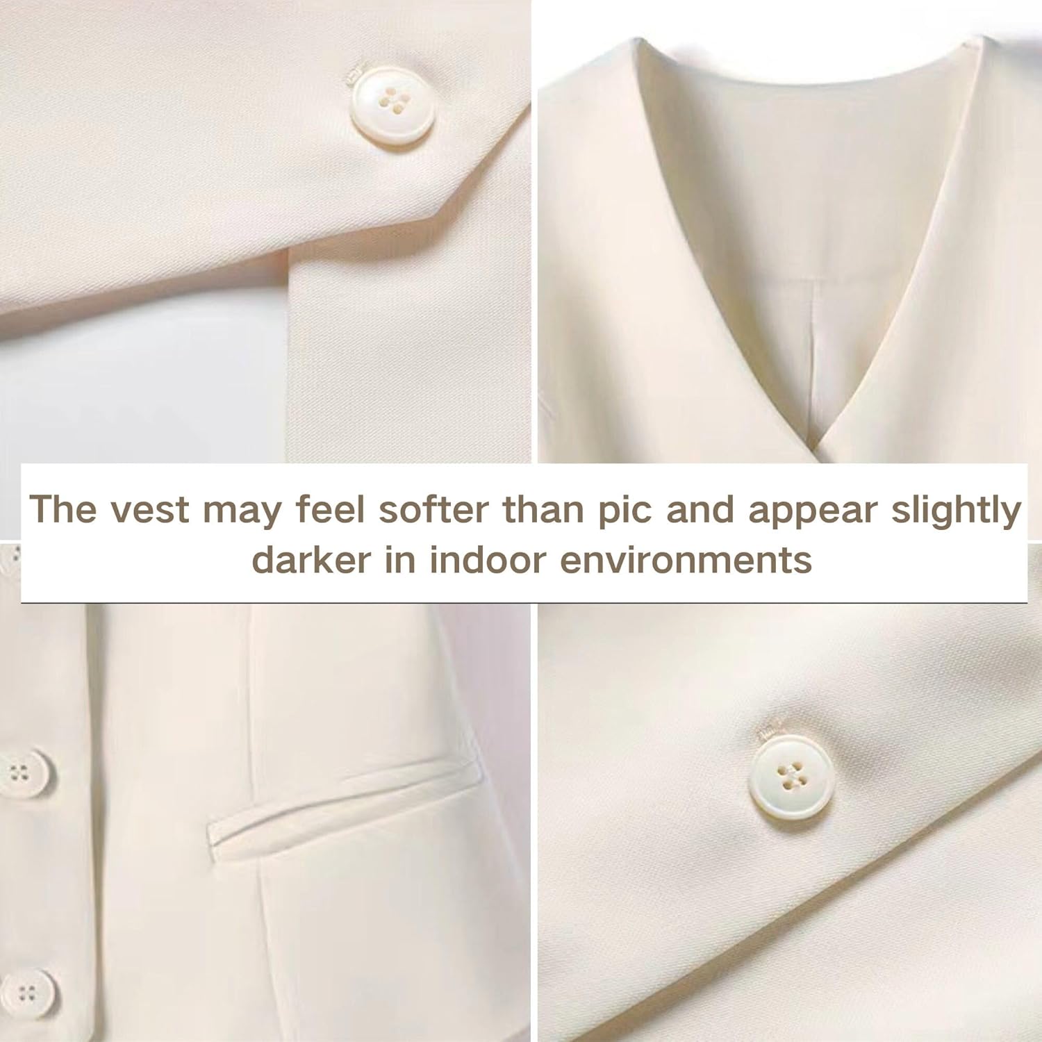 FindThy Women's Waistcoat Vest V Neck Button Down Fashion Dressy Blazer Jacket - Image 2