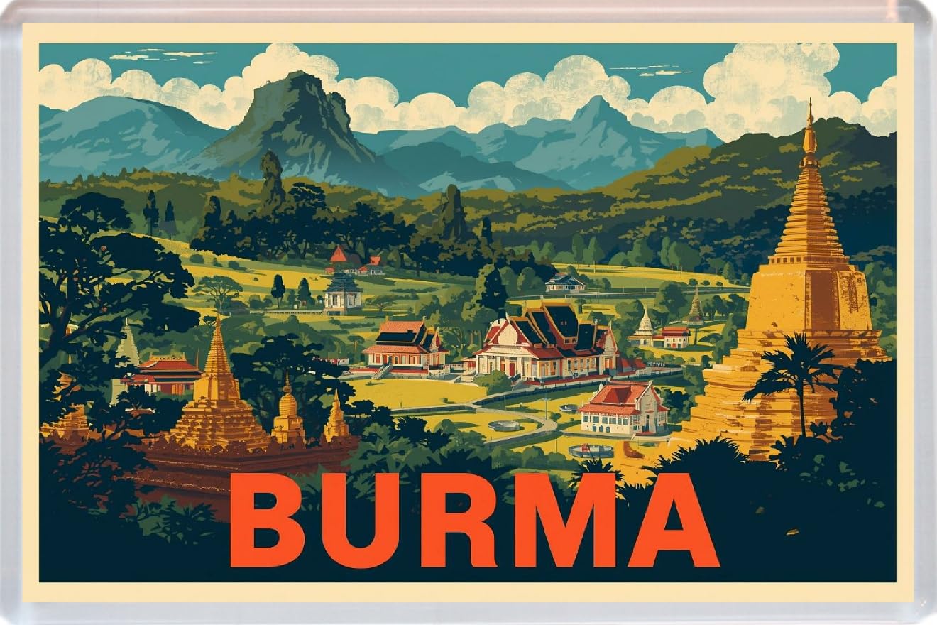 Baked Bean Store Multicolor Burma - Jumbo Artistic Fridge Magnet 96 X 67Mm Bbsfhm3490