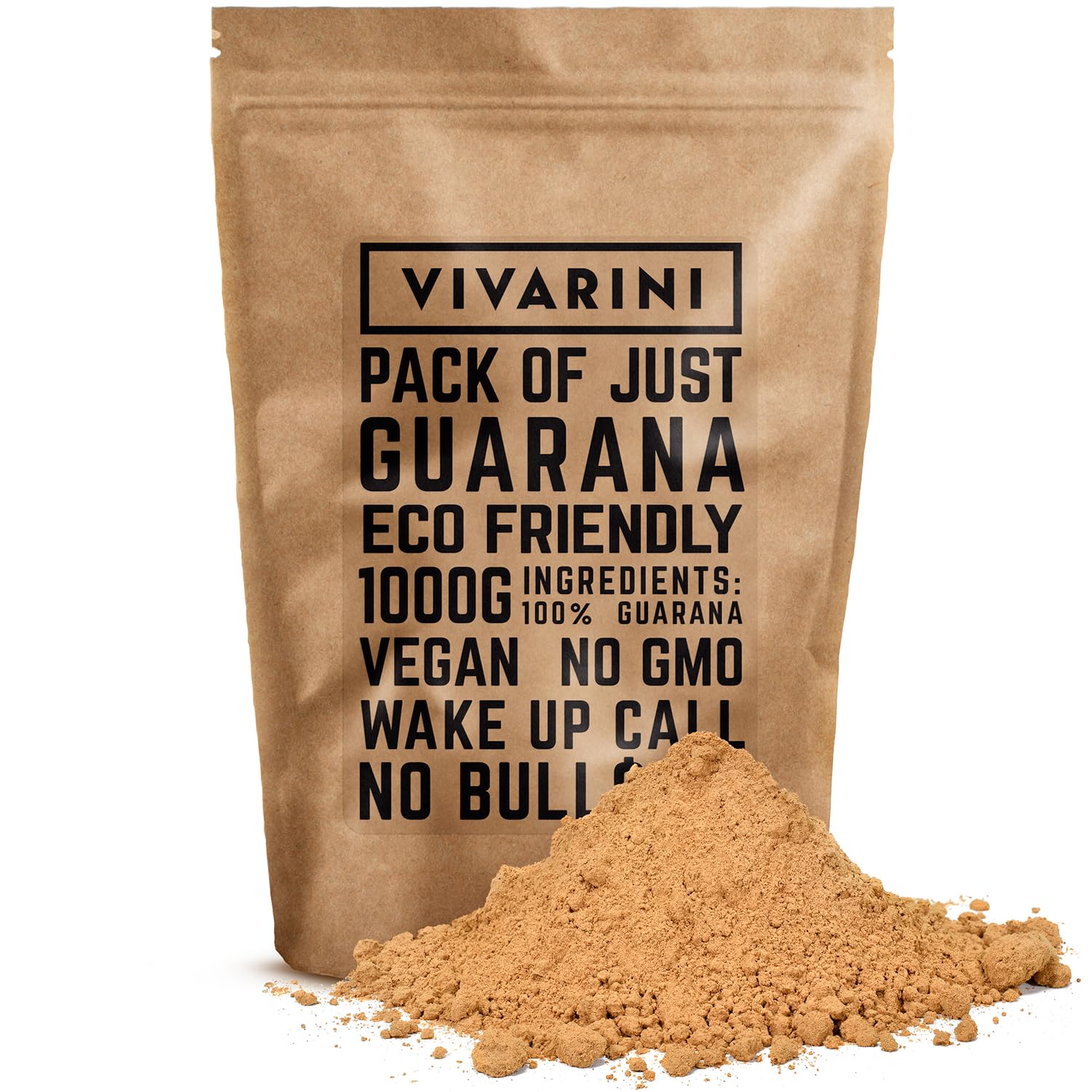Vivarini Guarana Pulver Bio 1kg - Rein Gemahlener Energy Tee - Hoher Koffeingehalt Natürlicher Wachmacher - Ideal Für Müsli Shakes und Mate Tee - Eine Natürliche Alternative Zu Kaffee