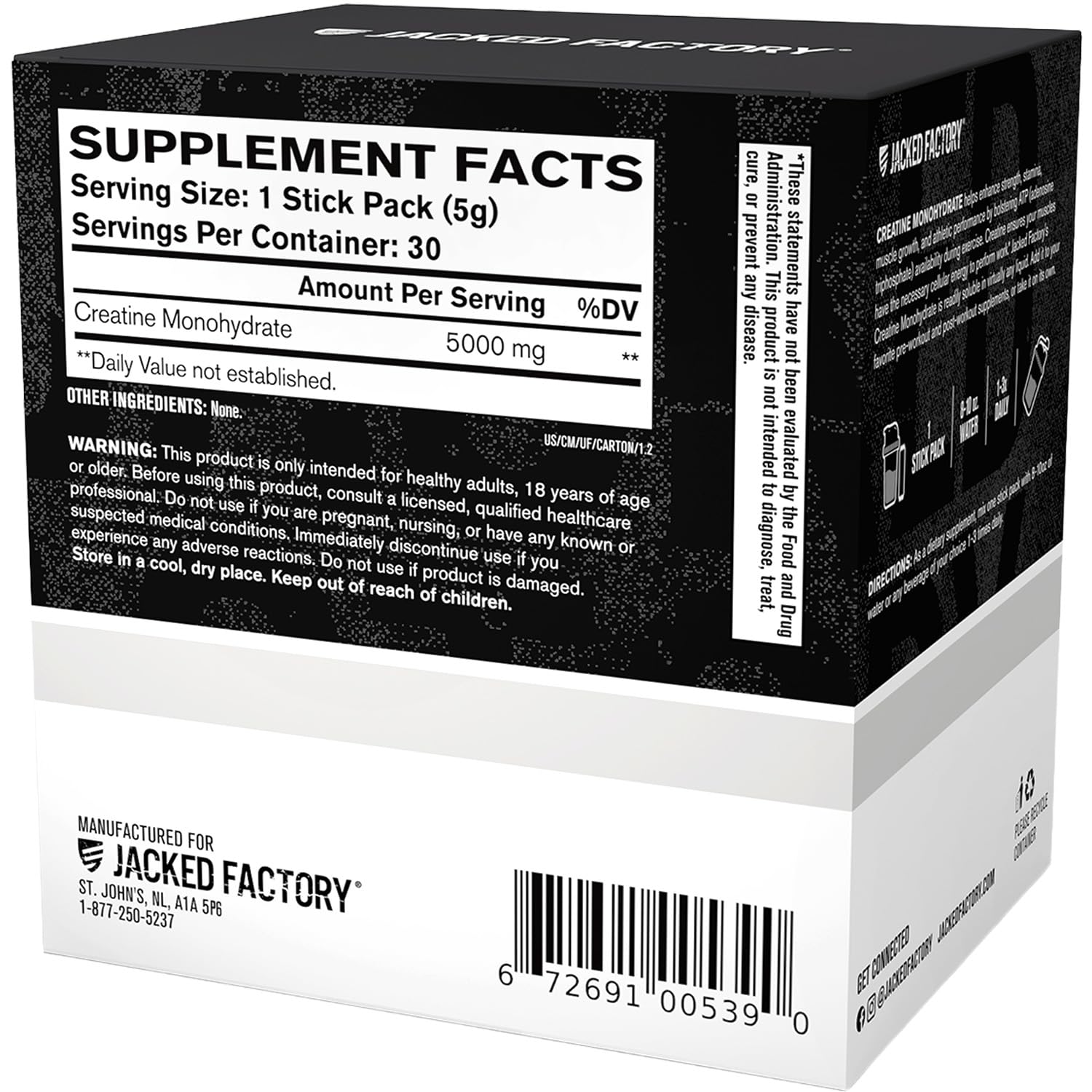 Jacked Factory Creatine Monohydrate Stick Packs 150g - 5g Daily Micronized Creatine Monohydrate Powder for Men and Women, Vegan-Friendly, Third-Party Tested - 30 Servings, Unflavored — Amazon image 9