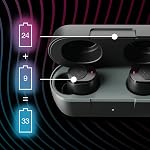 Skullcandy Jib True 2 Wireless Earbuds, Bluetooth Headphones, Up to 33 Hours Battery with Charging Case, Noise Isolating Fit, Sweat and Water Resistant, Microphone for iPhone Android - True Black