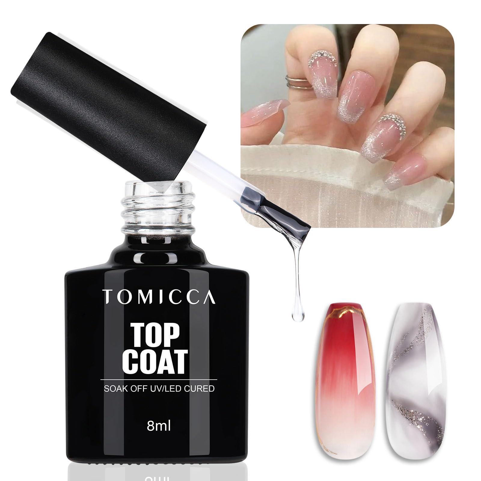 Amazon | TOMICCA ジェルネイル トップコート 8ml 拭き取り不要 クリア