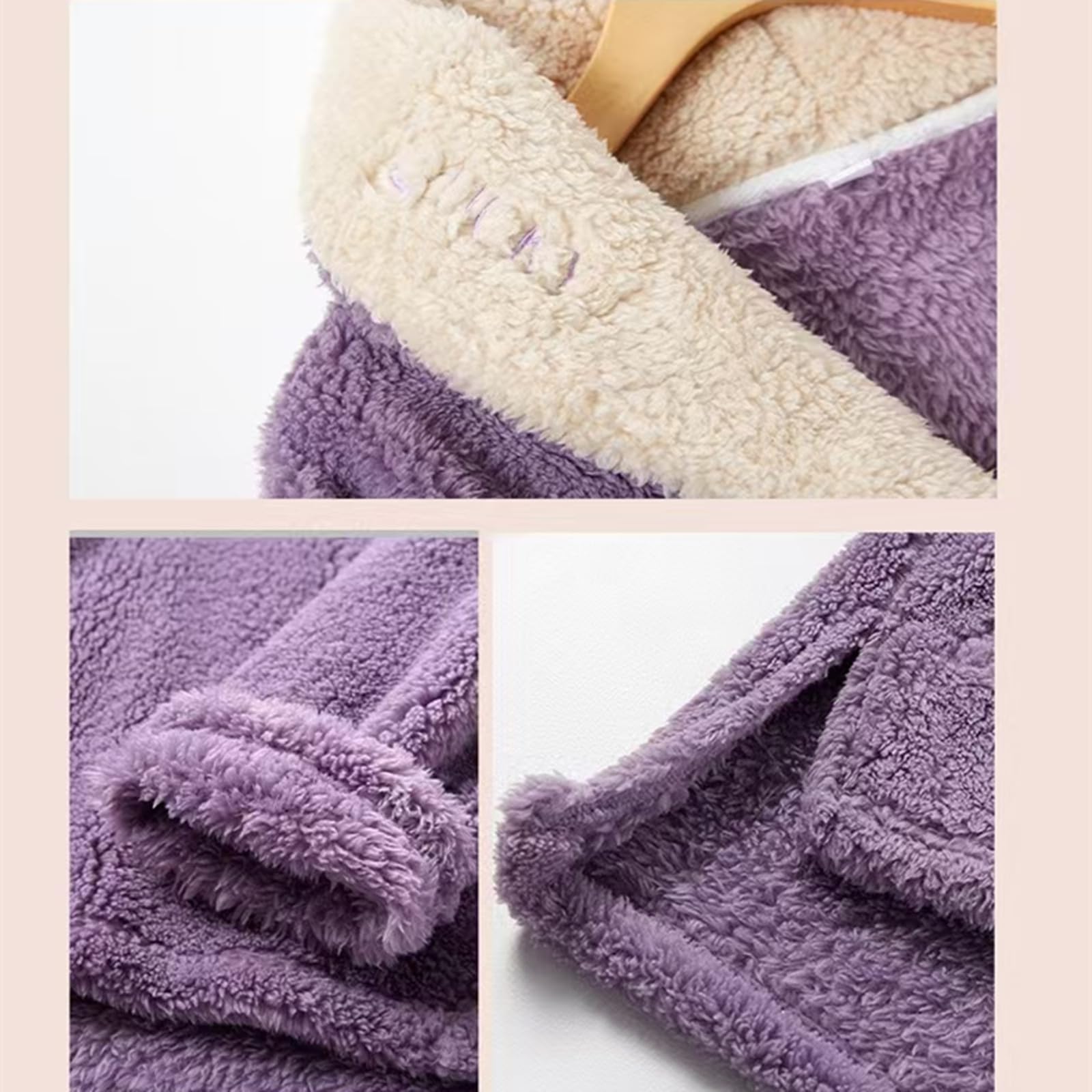 Pigiami da Donna Pigiami da Donna in Pile Corallo Autunno E Inverno Si Addensavano Abiti da Casa di Grandi Dimensioni Femminile Sciolte per Pigiami da Donna-Viola-m