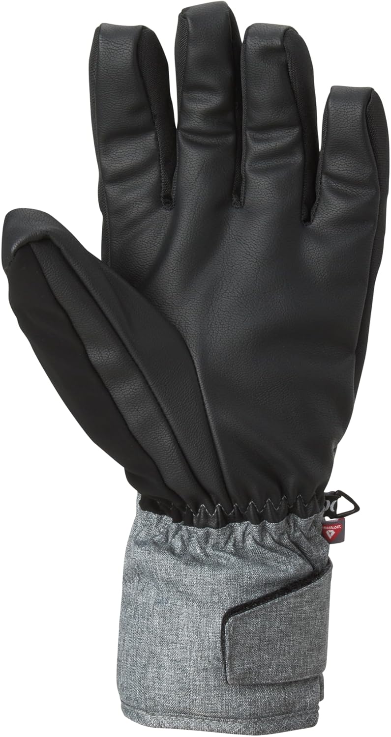 Hurley Men's Winter Gloves - Waterproof Thermal Ski Gloves for Cold Weather with Wrist Straps - Snow Gloves for Men
