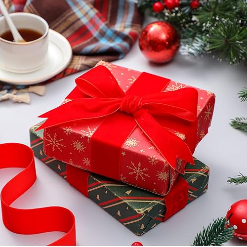 Miniatura 324 de Chuangdi 3/8 pulgadas, 60 yardas, cinta de terciopelo azul verde azulado de Navidad, cintas anchas de terciopelo vintage para adornos de árbol