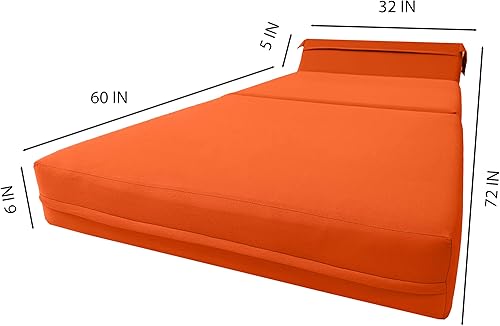 Miniatura 376 de Sofá cama plegable color gris de espuma, 6 pulgadas. Grosor x 32 pulgadas, ancho x 70 pulgadas. Cama de Invitados, cama plegable con espuma de alta