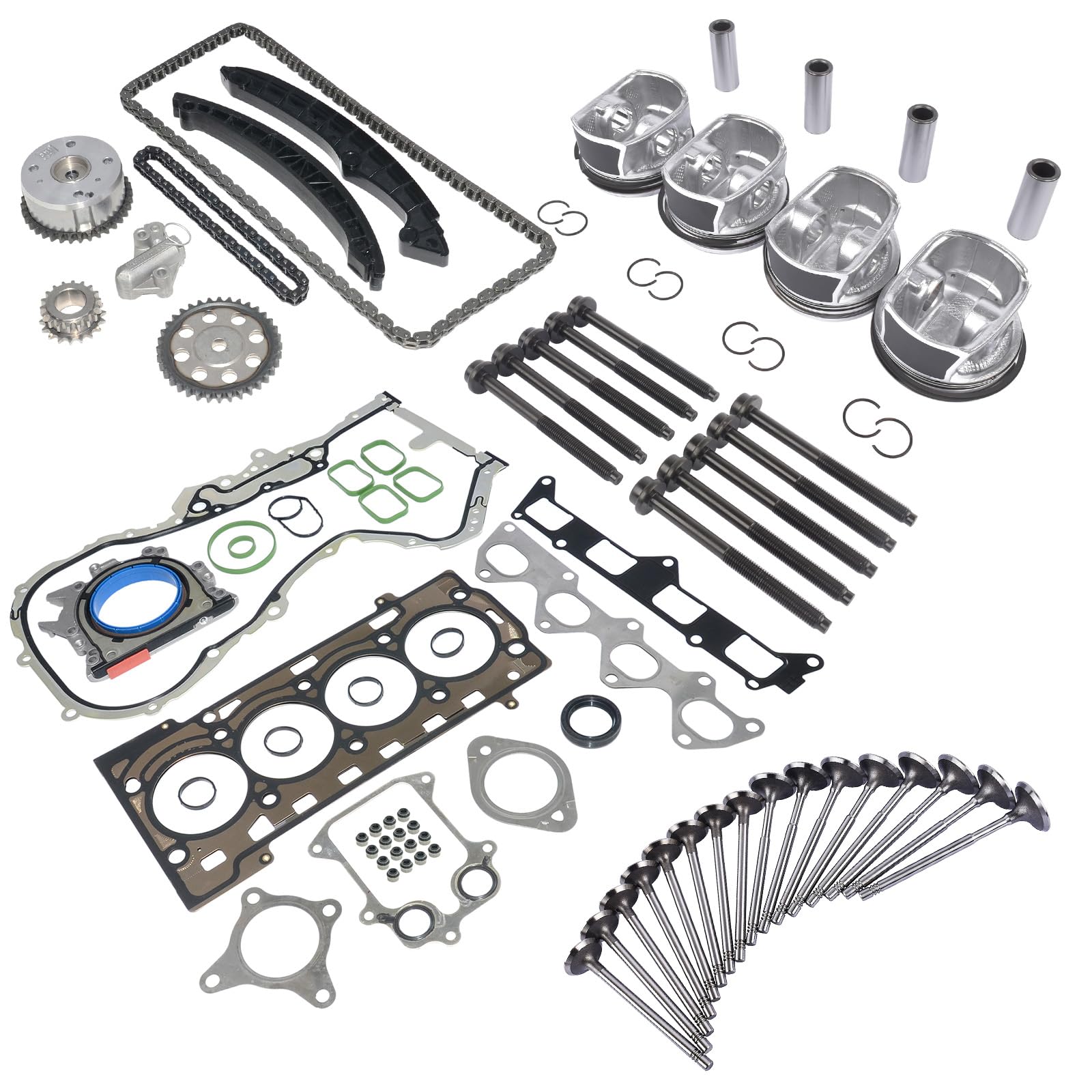 Kit de reparación de pistones compatible con A1 A3 E0s G0lf VI Je-tt a IV Ti-guan 1.4 FSI TSI 03C109469J 03C109571B