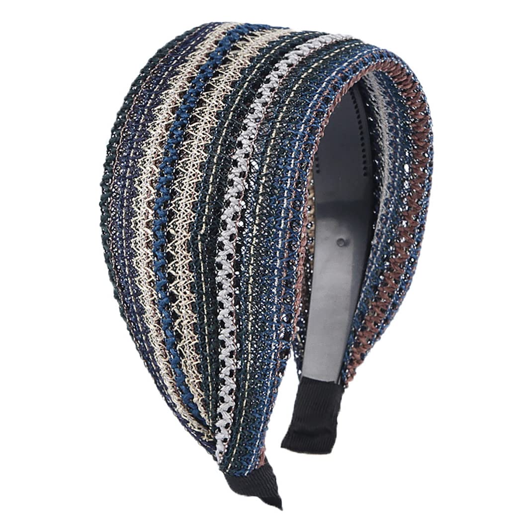Bandeau femme large respirant, style bohème, accessoire cheveux, confort de port, adapté à différentes coiffures, pour tenues du quotidien, fêtes, cérémonies et soirées, en tissu léger