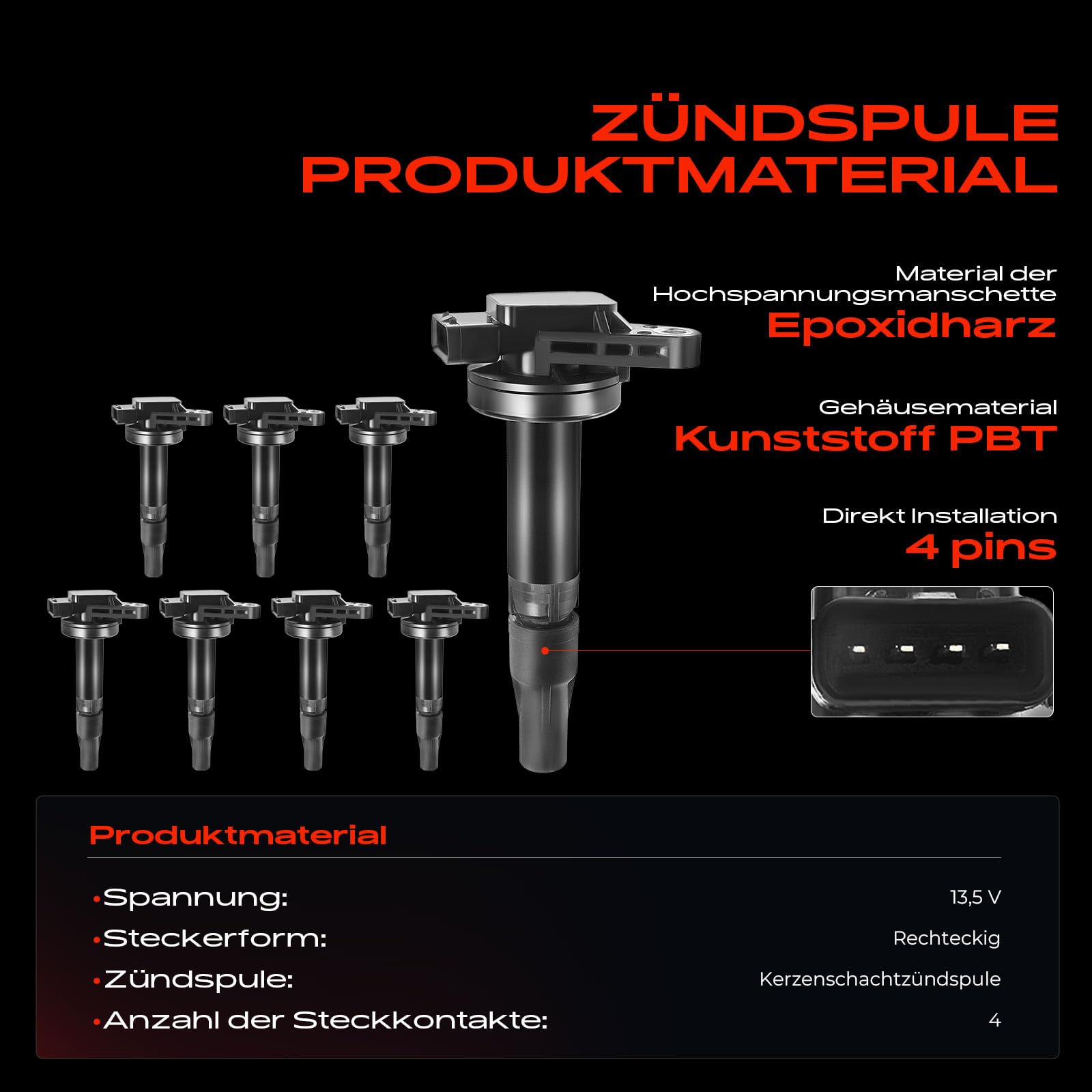 Frankberg Set di 8 bobine di accensione e candele per motori a benzina | Compatibile con: XJ X350 X358, S-Type X200, Discovery III L319, XJ X351, XK8 Cabriolet X100, XF X250, XK Coupé X150