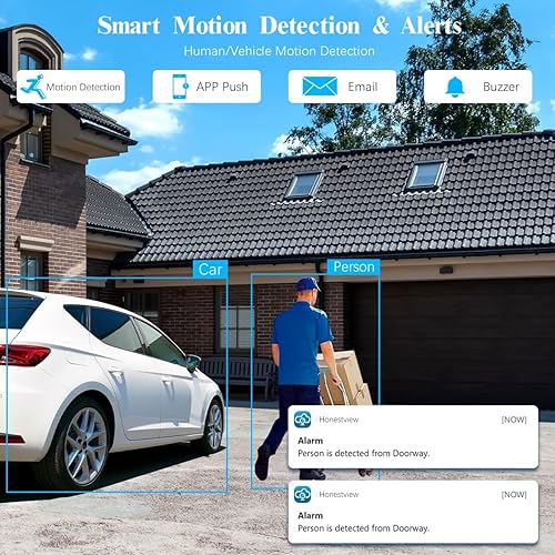Miniatura 5 de OOSSXX (5.0MP Definición Full HD) Sistema de cámara de seguridad con cable Cúpula al aire libre Cámaras de videovigilancia CCTV