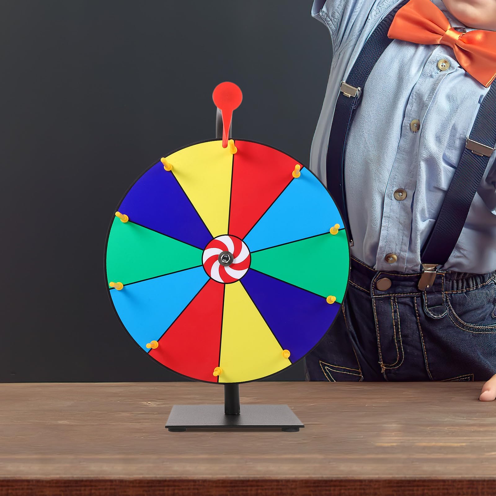 Kunststoff Preisrad für Tombolaspiele, Leicht und Tragbar | Tischformat für Verlosungen und Messestände, Spielrequisite für Kinder und Erwachsene, Passend für Freizeitaktionen