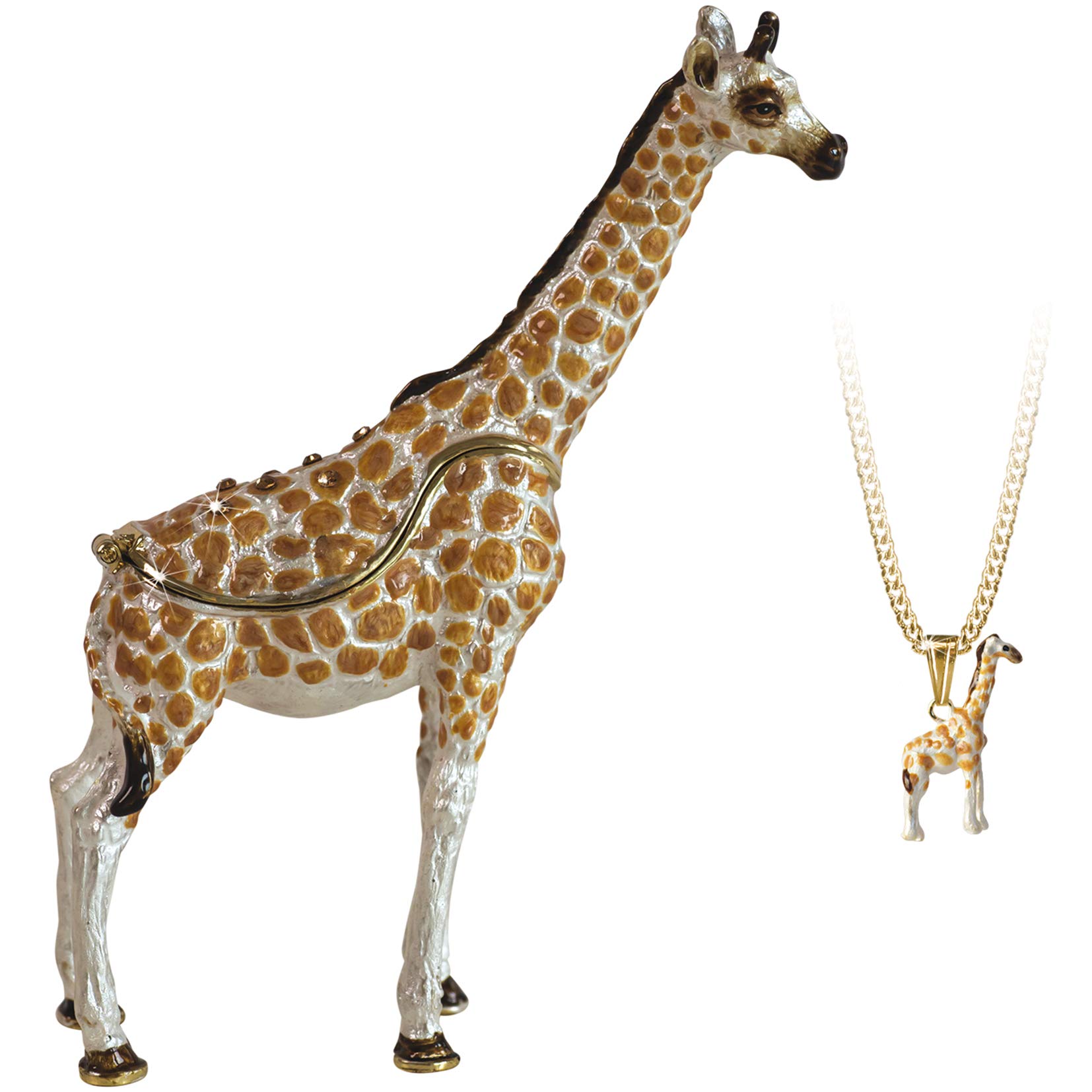 AroraSecrets from Hidden Treasures 1084 Giraffe Trinket Box, Metal, As Pictured, Height 12.5cm