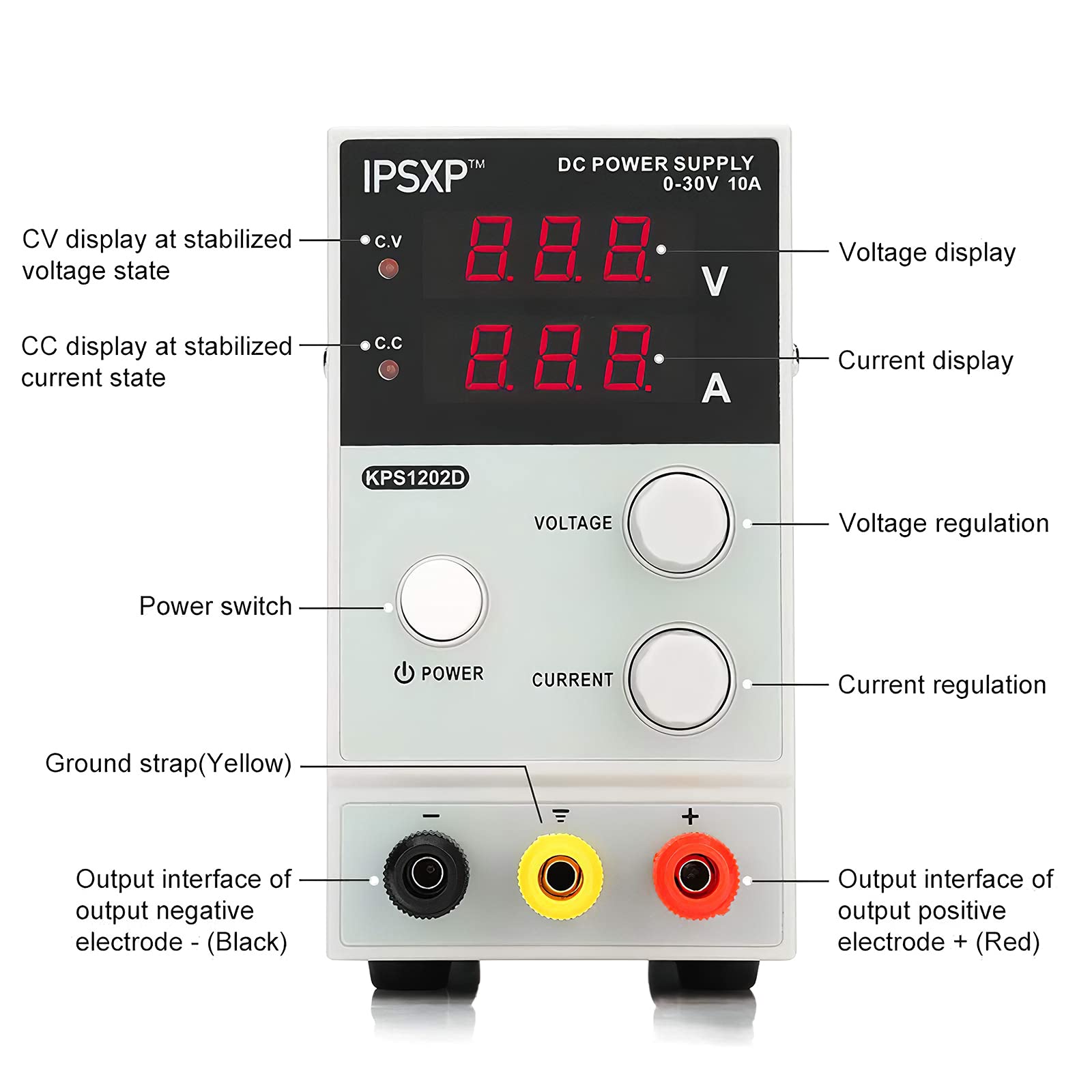 PPS100 Labornetzteil Regelbar – 35W/80W, Digital, Für 18-21V Akku, Mit Konstantspannung & -strom, Inkl. Prüfklemmen