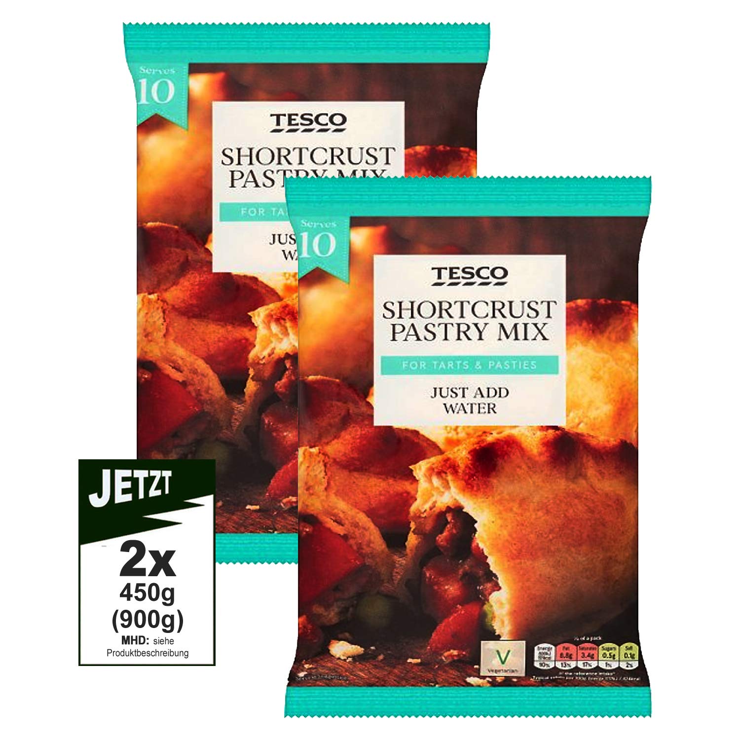 TESCO Short crust Pastry Mix 2x450g (900g) - Backmischung für Mürbeteig