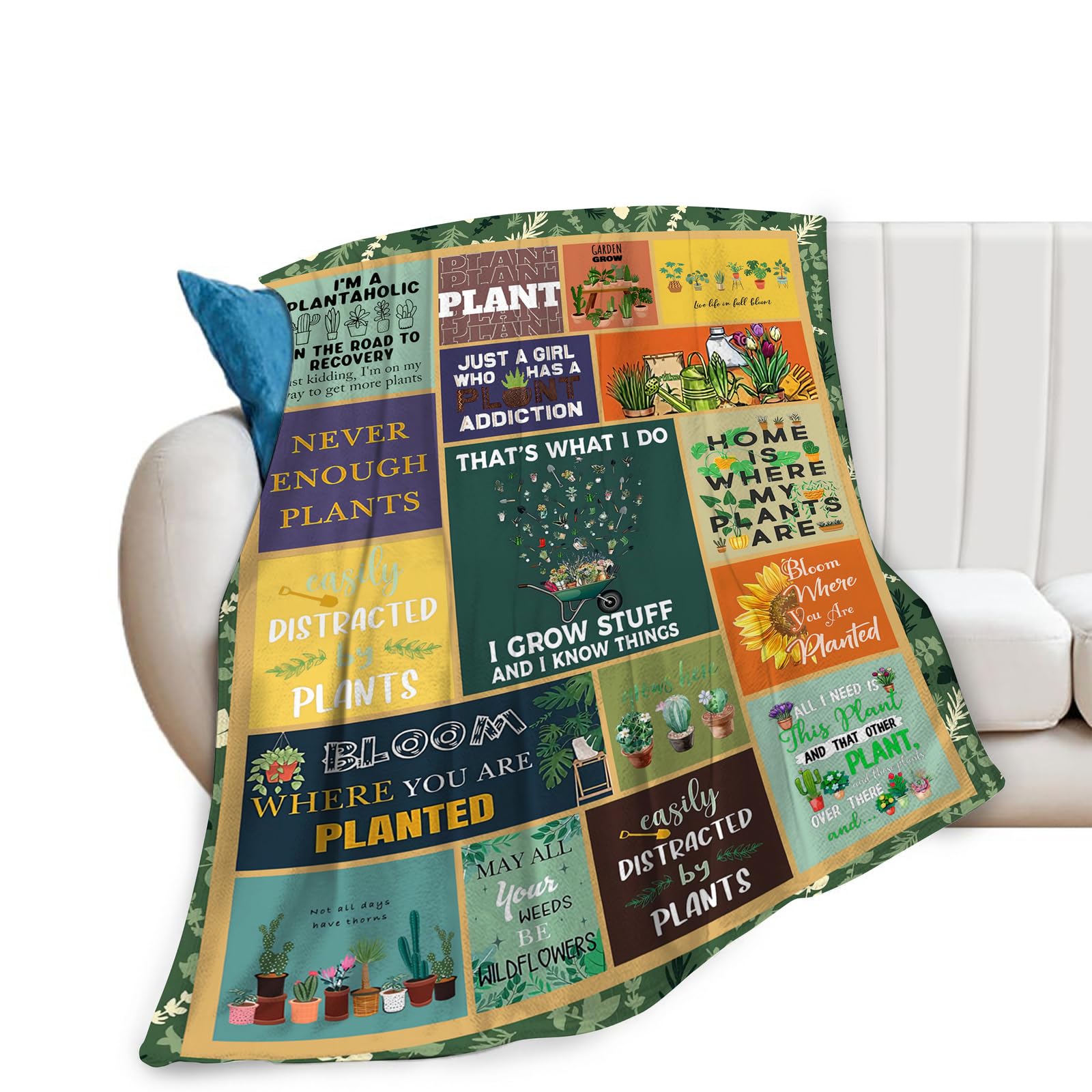Golakra Women's Gardening Plant Gardening Lover Gifts Throw Blanket For Plant Gardeners Blanket Garden Blankets Plush Cozy Flannel Fleece Fuzzy Party Blanket 50"X40"