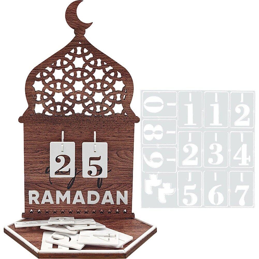 Calendrier à rebours de la mosquée bricolage en bois Wudaizhi