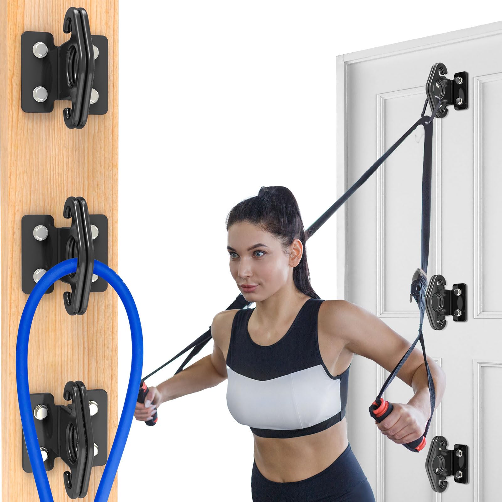 Bally Total Fitness Workout Door Knob Exerciser Exercise Bands Resistance  Space Saver Gym Resistance Bands