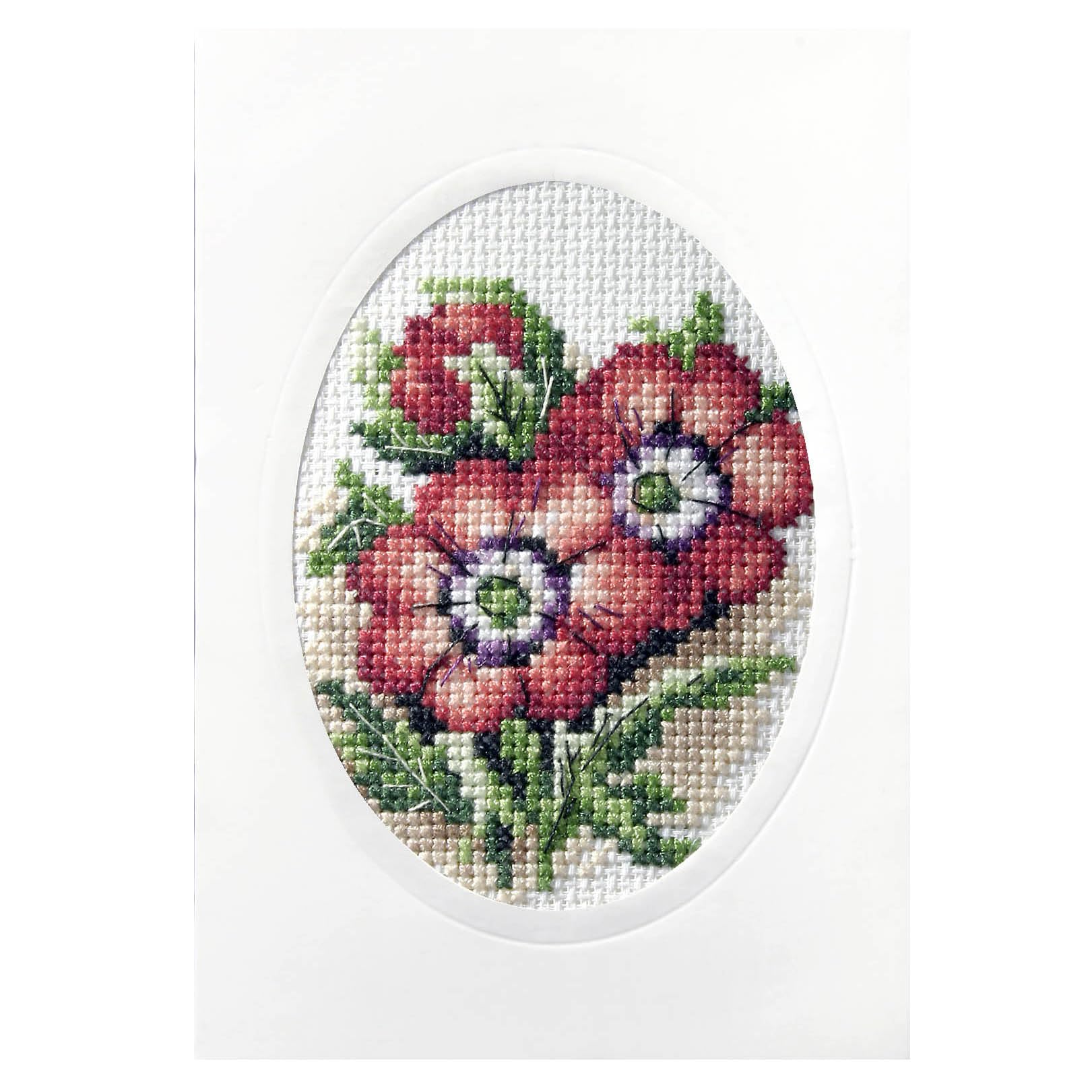 Orchidea Anemones Card Cross Stitch Kit