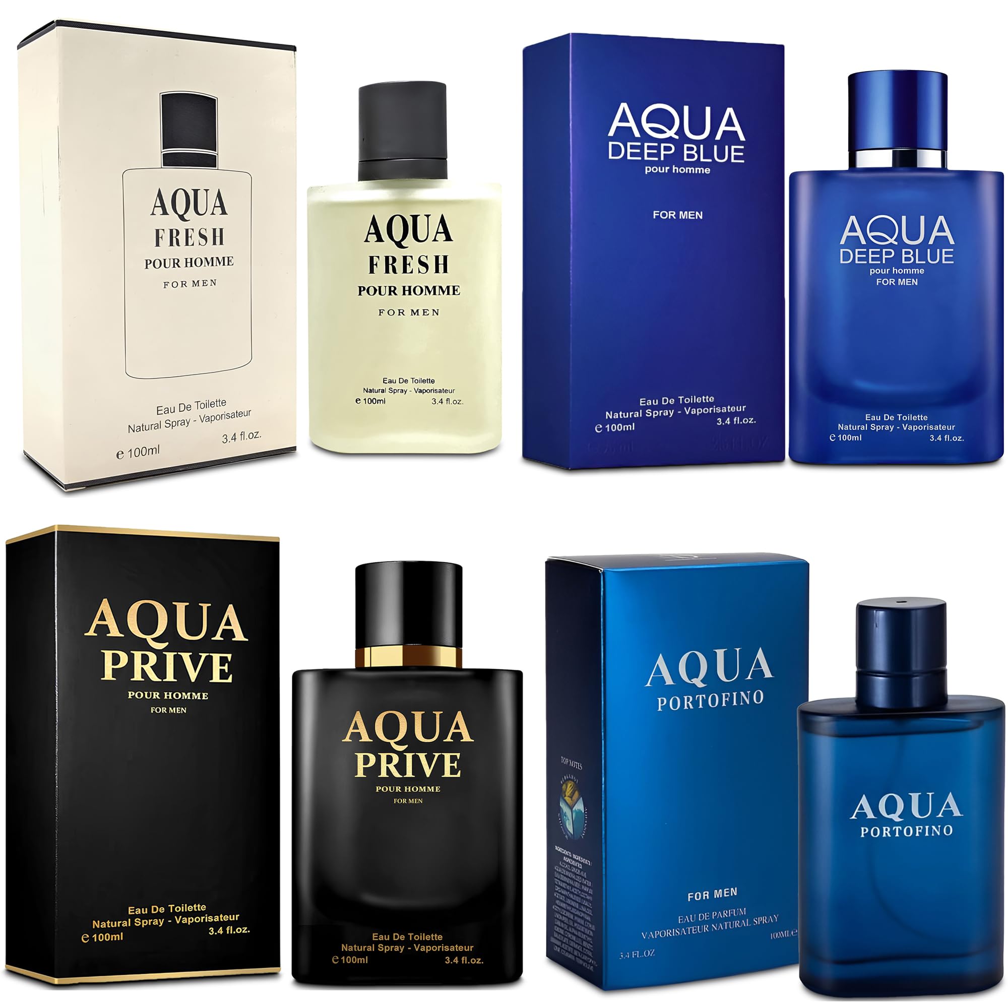 Amazon.com : A CENTER Men's Cologne Gift Set 4 Pack Aqua Series