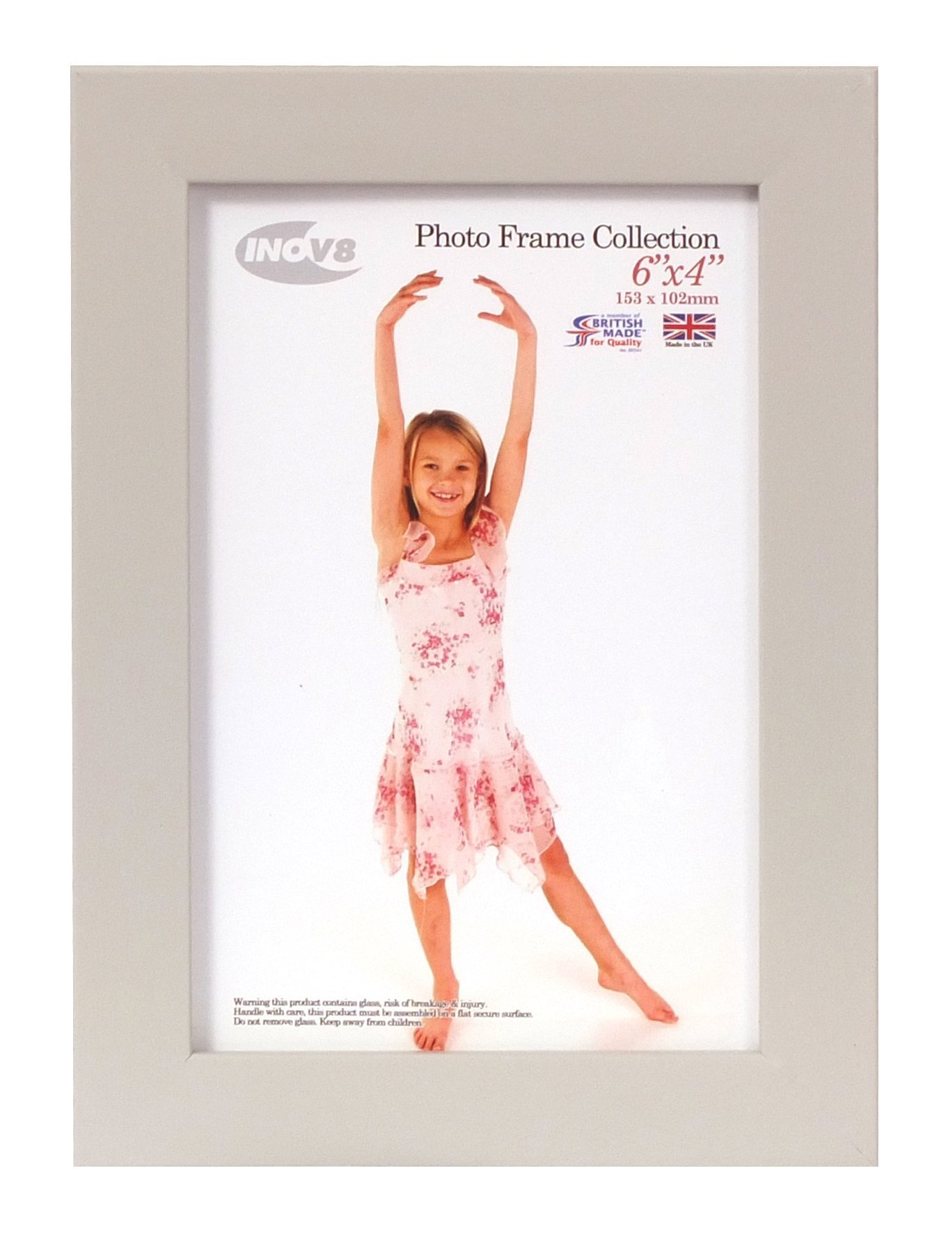 Inov8 Soft Grey Framing Pfvs-Sogr-64 British Made Traditional Picture/Photo Frame, 6X4 Inch