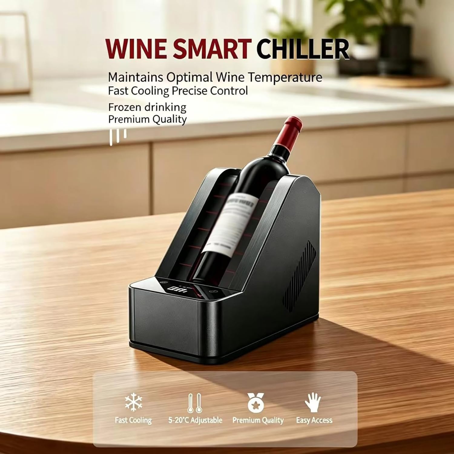Enfriador de vino eléctrico, enfriador de vino portátil y champán