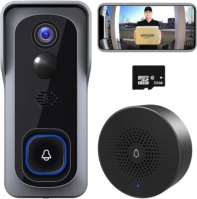 Video Doorbell Camera Wireless, XTU WiFi Camera Doorbell with Chime