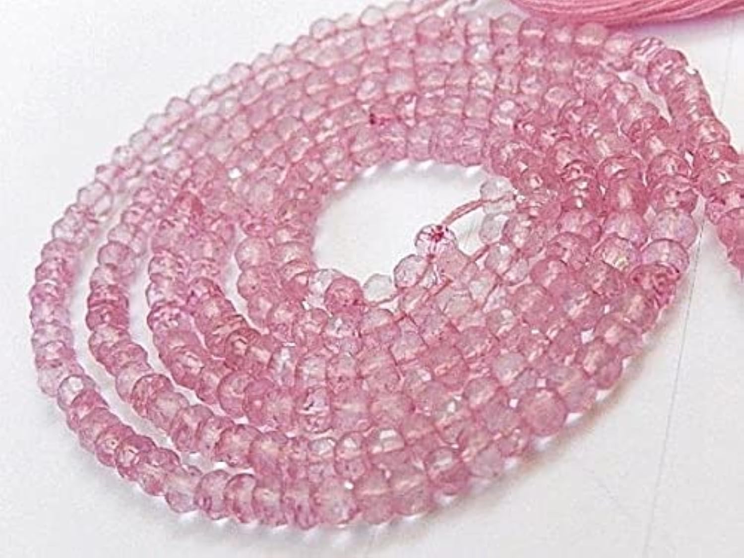 Quartz rose fuchsia perles 4mm rondelles facettées pour créer un bijou cadeau personnalisé unique