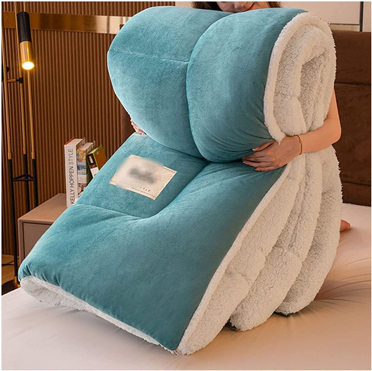 LLiuvcc Thick Warm Cashmere Blanket Bedding, Winter Quilt Thicken Lamb Cashmere Duvet for Winter Double Bed, Bedding, Double Sided Thicken Winter Quilt(F,200x230cm(5KG))