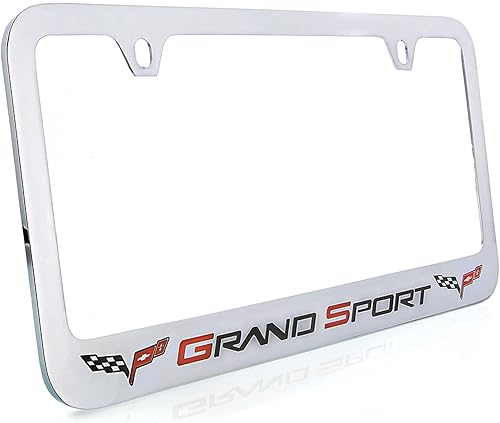 License Frame Inc. Chevrolet Corvette C6 Grand Sport - Marco de matrícula metálico (cromado y ancho)