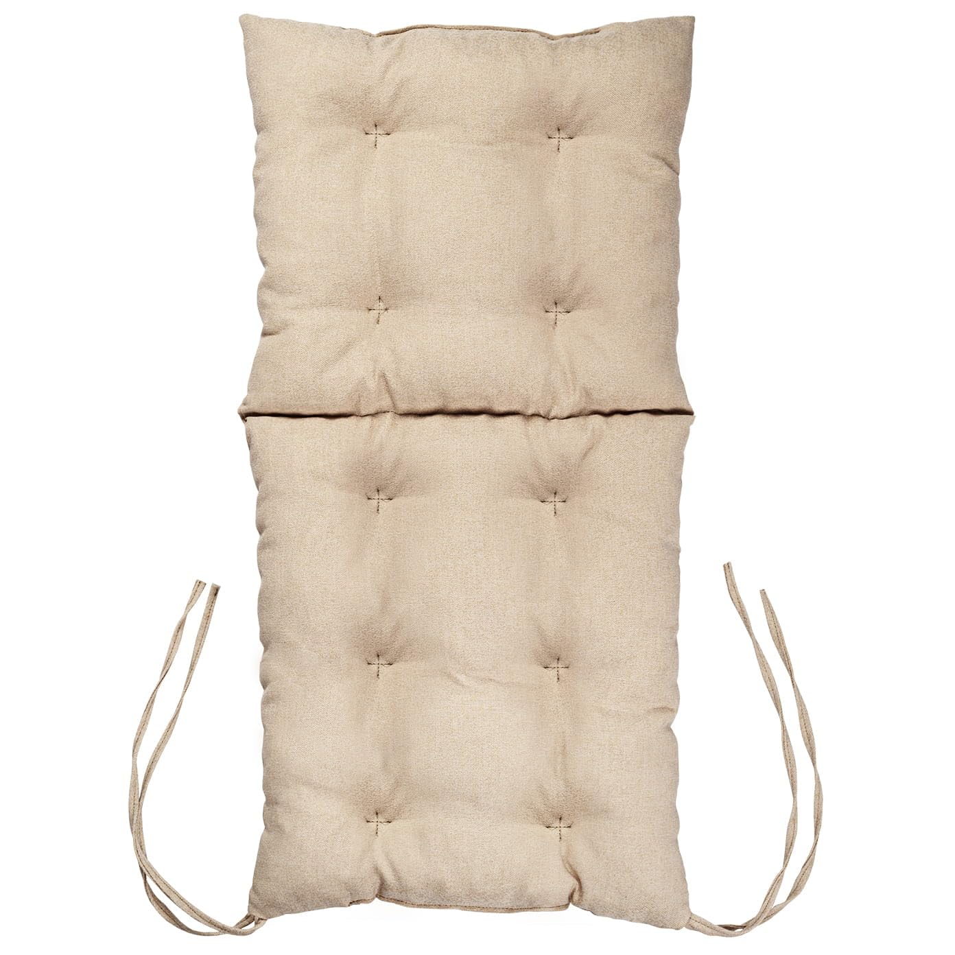 MG Design Cojín para Silla de jardín 50x100cm Beige - de Tela de tapicería Gruesa, con Relleno Suave, con Cuerdas para Atar - cojín para Muebles Jardin Exterior, Banco Jardin, Columpio, Palet