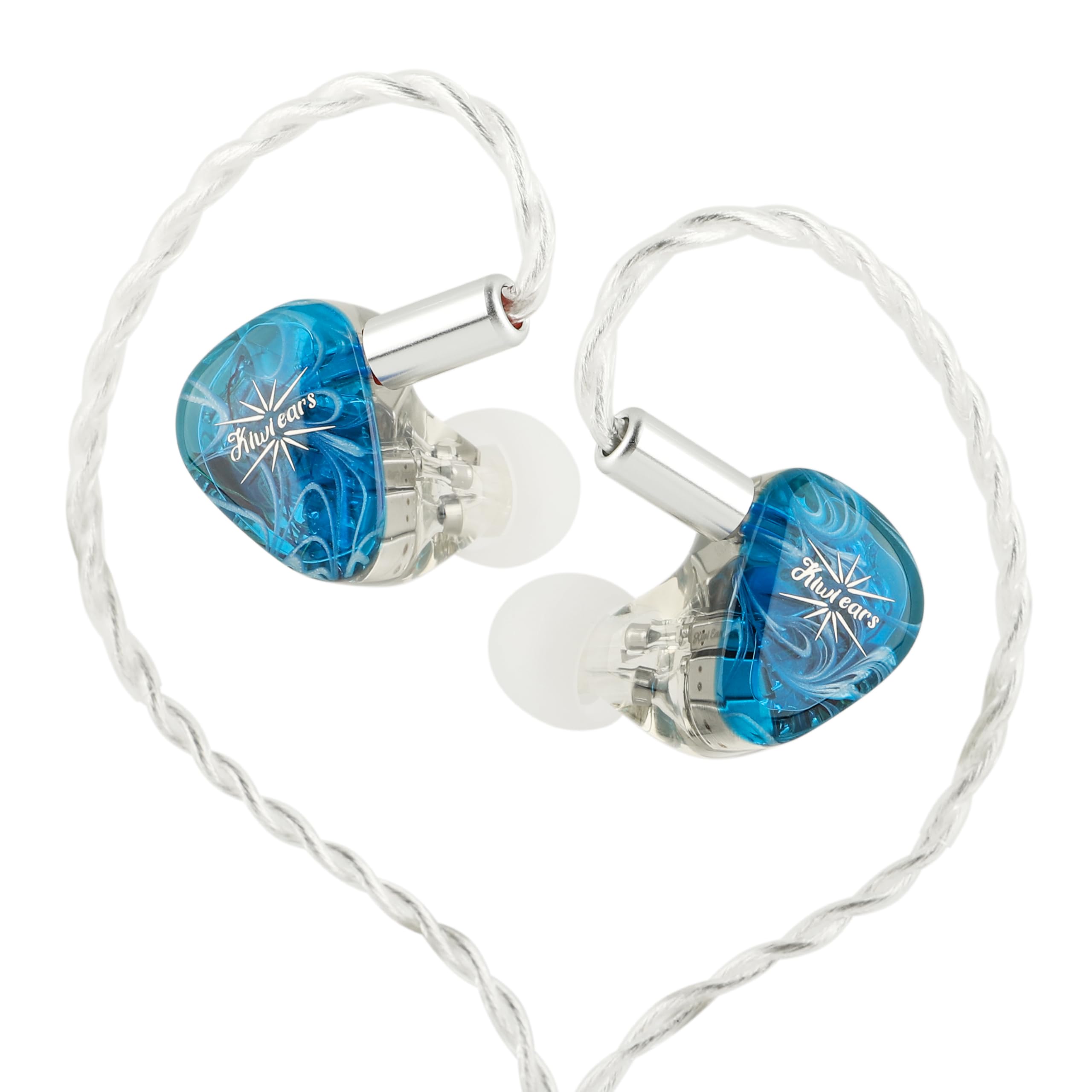 Kiwi Ears Orchestra Lite - Auricolari in-ear per monitor da studio, con cavo OFC staccabile, mascherina artigianale per musicisti audiofili (blu)