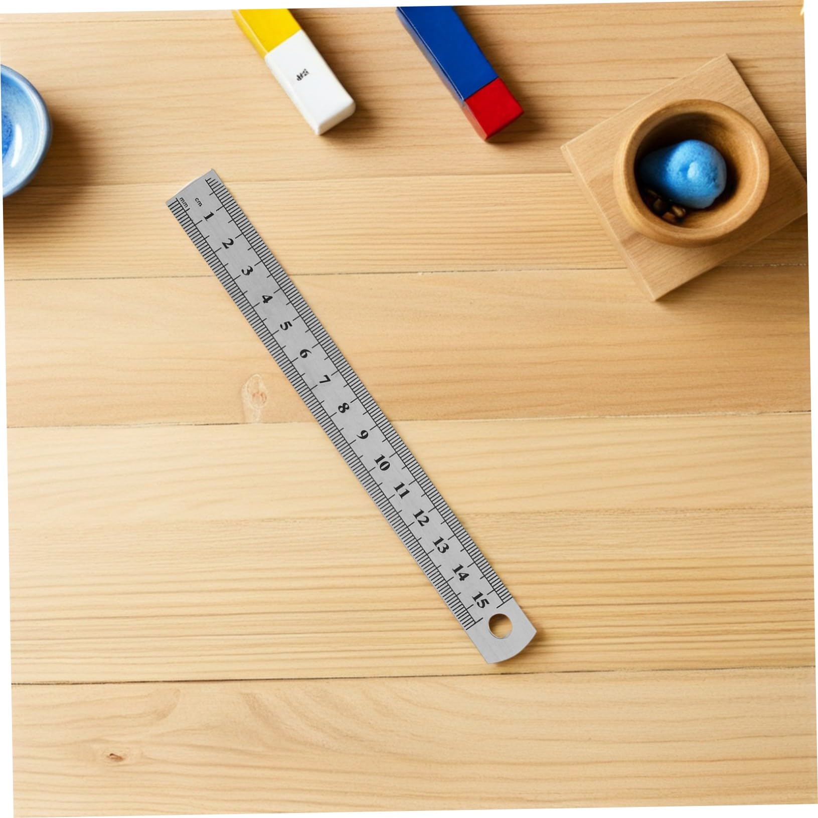 Tofficu 30pièces Règles de Poche à Double Échelle de Acier Inoxydable Petit Outil de Mesure Droit pour Géométrie le Dessin Technique Travaux Manuels