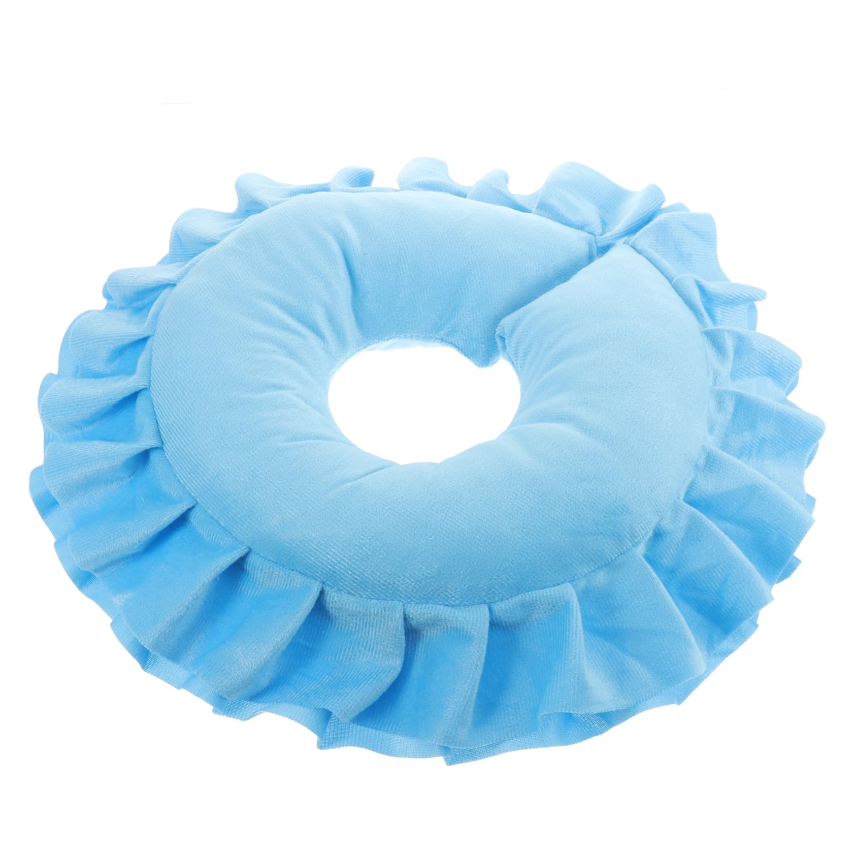 CALLARON 3 Piezas Almohada en Forma de u Almohada de Cara de salón de SPA masajeador Suave reposacabezas Cervical cojín Facial para Masaje cojín de Cama de Masaje Azul