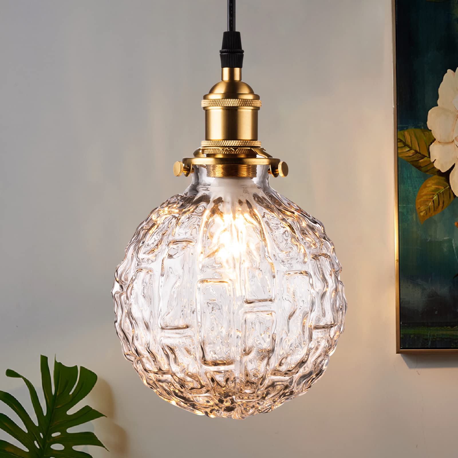 MINGLD.LAMP Vintage Pendant Light Mini Glass Pendant Lighting Antique ...