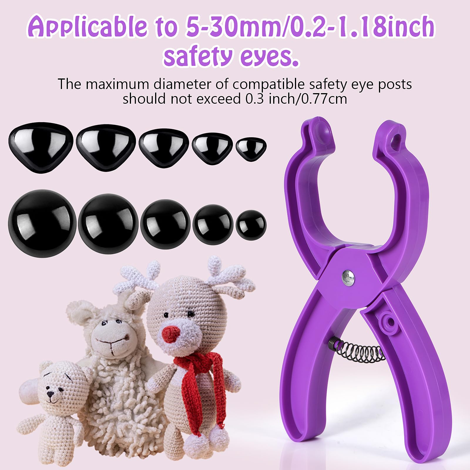 Outil De Fixation Pour Yeux De Sécurité - Pour Yeux < 10 Mm - Aide à La Pose Pour Peluches, Poupées