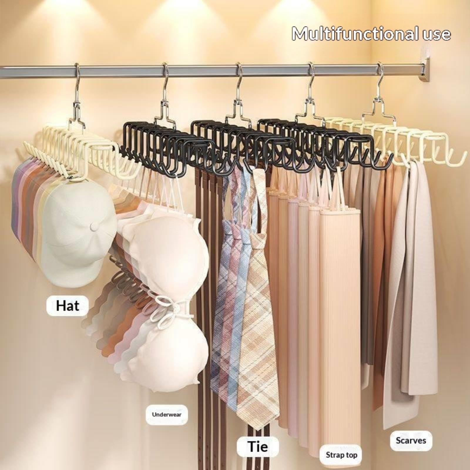Grucce multiple a sospensione per intimo e canottiere, accessorio salvaspazio per armadio della camerata, appendino multifunzionale, ripiano porta-borse