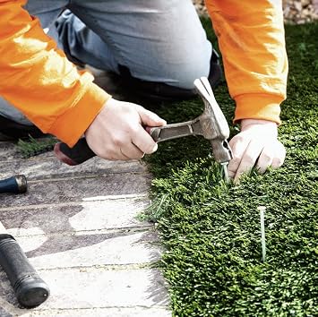 USA Made (150 Pack) Synthetic Grass Landscape, 5.5 Turf Nails/Stakes, 5 lbs Galvanized Boxed Spikes for Securing Artificial Turf & No Dig Edging Products Approximately 150 Nails