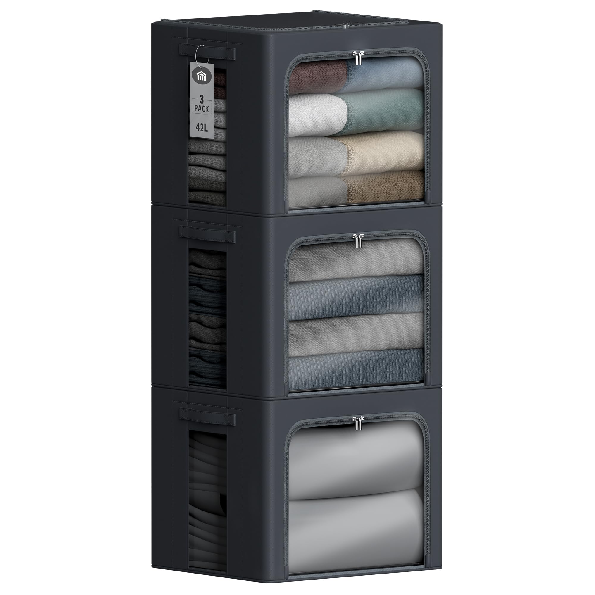 【hideさま専用】3点セット●STACKING CONTAINER 38L Amazon.com: Chizjox Clothes Storage Bins with Metal Frame