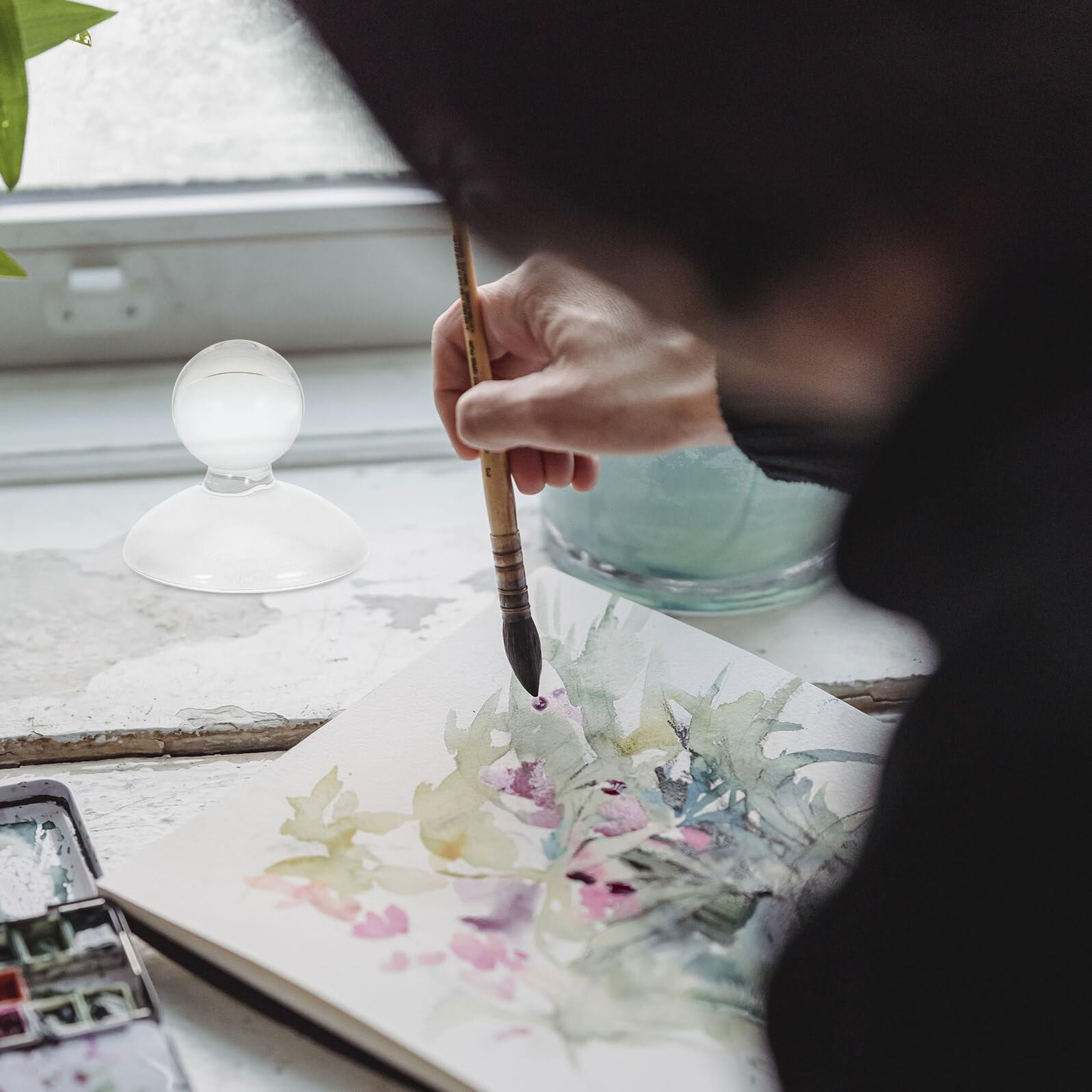 Glasstößel zum Feinen Mahlen von Tempera und Mineralpigmenten Kompakt und Leicht zu Reinigen für Künstler und Ateliers