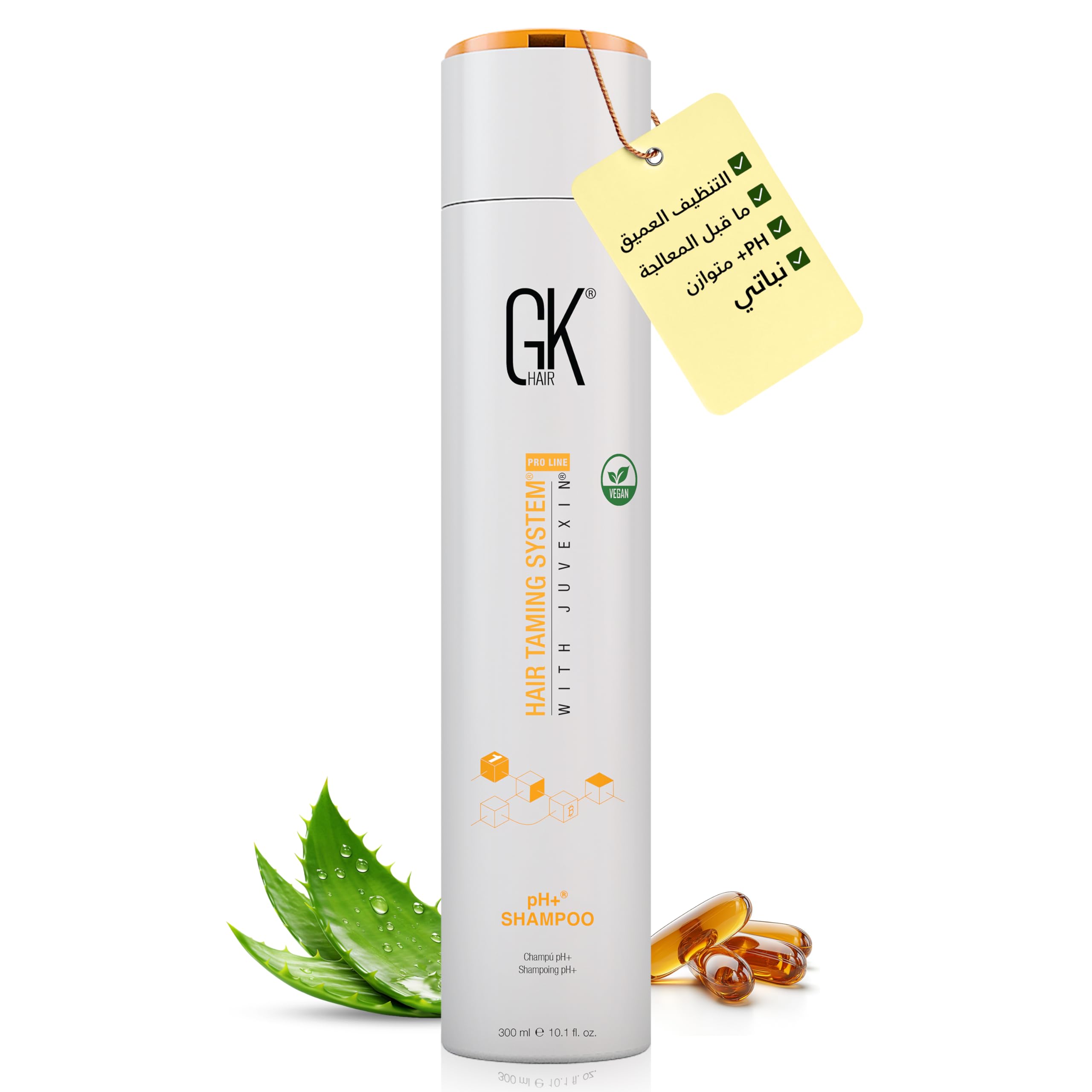 GK HAIRGlobal Keratin pH+ Pre-Treatment Clarifying Shampoo (10.1 Fl Oz/300ml) For Preps Hair Deep Cleansing,Removes Impurities -With Aloe Vera, Vitamins & Natural Oils All Hair Types Men and Women