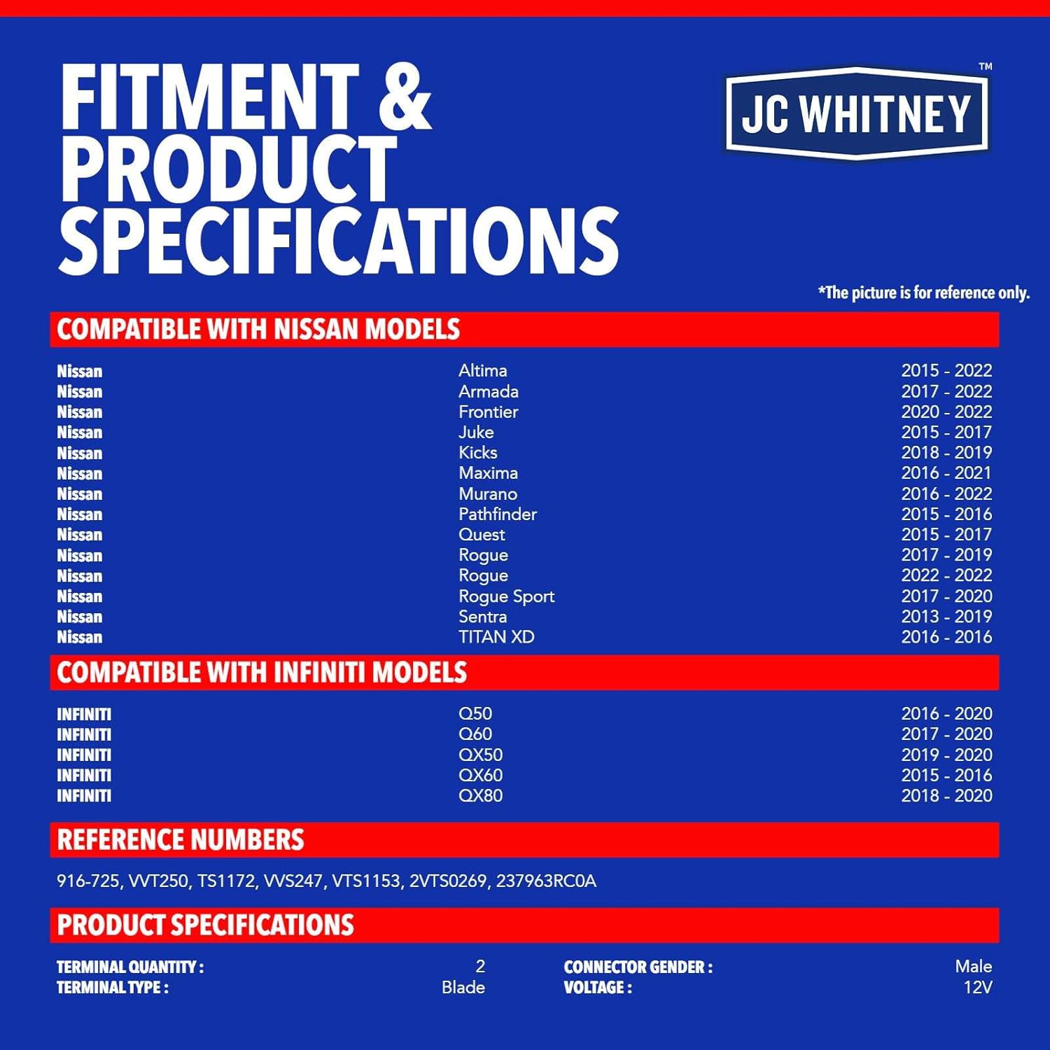 JC Whitney JFBAJCWTCV00181 Engine Variable Valve Timing Solenoid (VVT) - Compatible with Nissan Rogue, Altima, Sentra, Frontier, Pathfinder, INFINITI QX60-1.5L 1.6L 1.8L 2.0L 3.0L 3.5L 3.8L 5.6L
