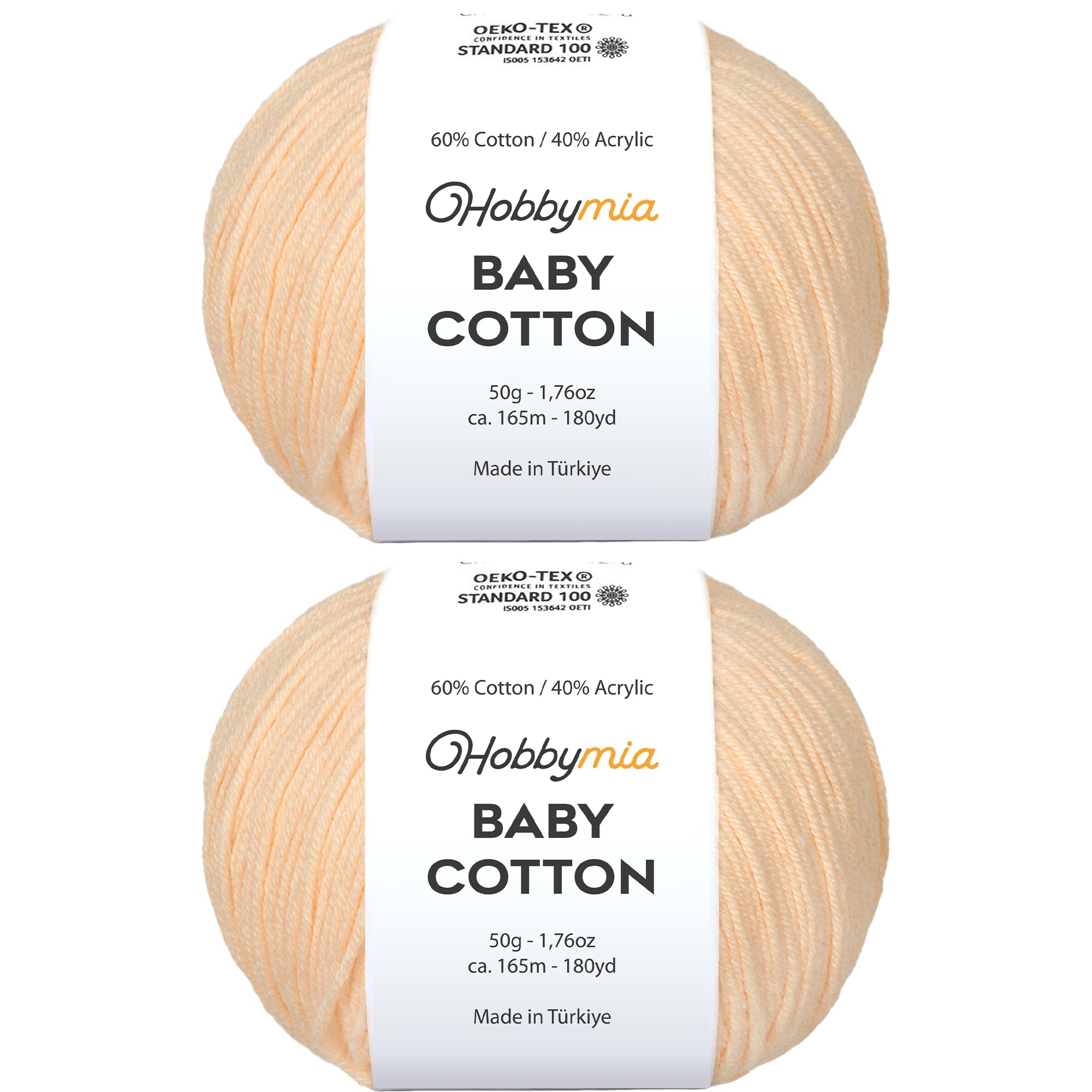 Baby Cotton Blend Yarn – Soft Sport Weight Yarn for Crochet & Amigurumi - 50g/180yds - 60% Cotton 40% Acrylic - Ideal for Baby & Knitting Proj.(Neon Green, 1 Ball) — view 113