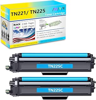 Compatível para o irmão TN225C CARTRIDES DE TONER CIANO TN-221 TN 221 HL3170CDW MFC-9330CDW HL-3180CDW MFC 9130CW CARTRIGE TN 221 MFC-9130 Cyan x 2