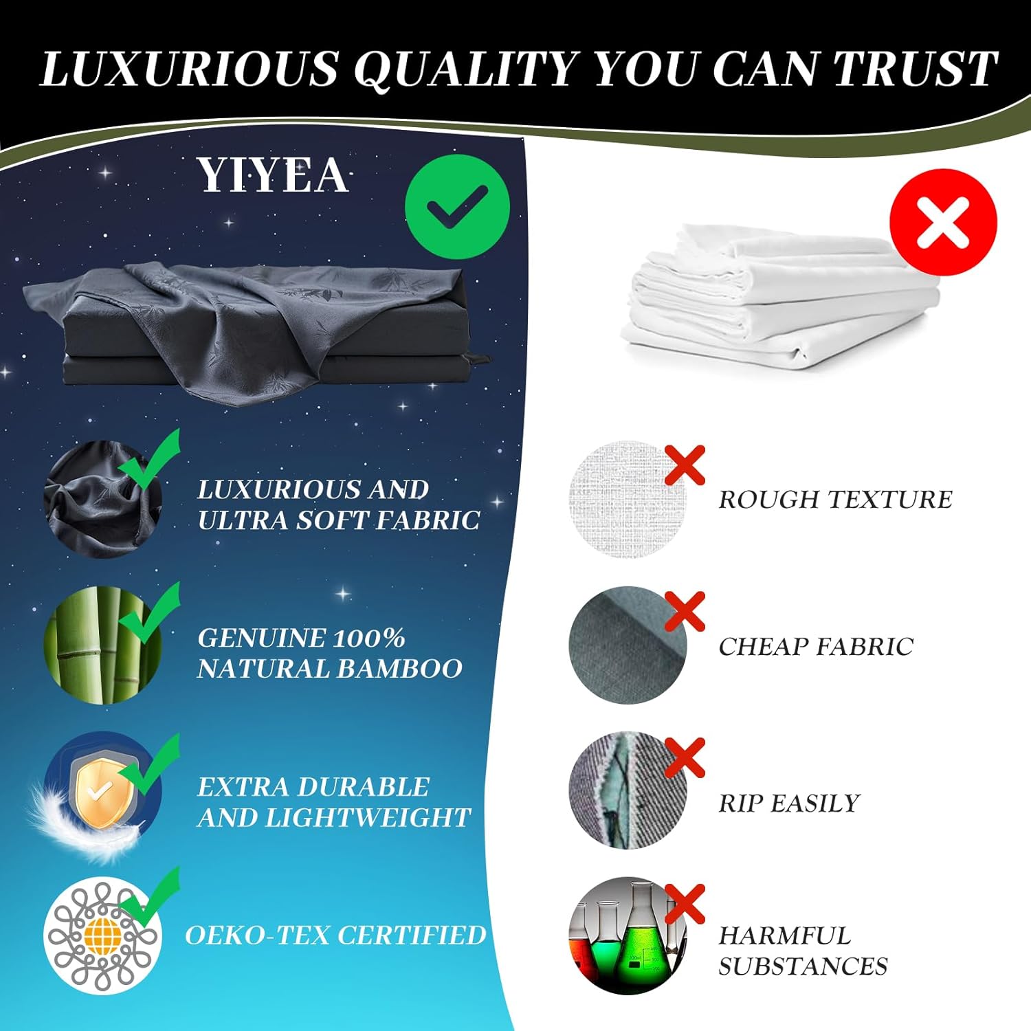 YIYEA 100% Viscose Derived from Bamboo Fitted Sheet with Pillow Cases for Hot Sleepers, 400TC Jacquard Cooling Fitted Bottom Sheet, 16" Deep Pocket, Silky Soft and Breathable, Full, White