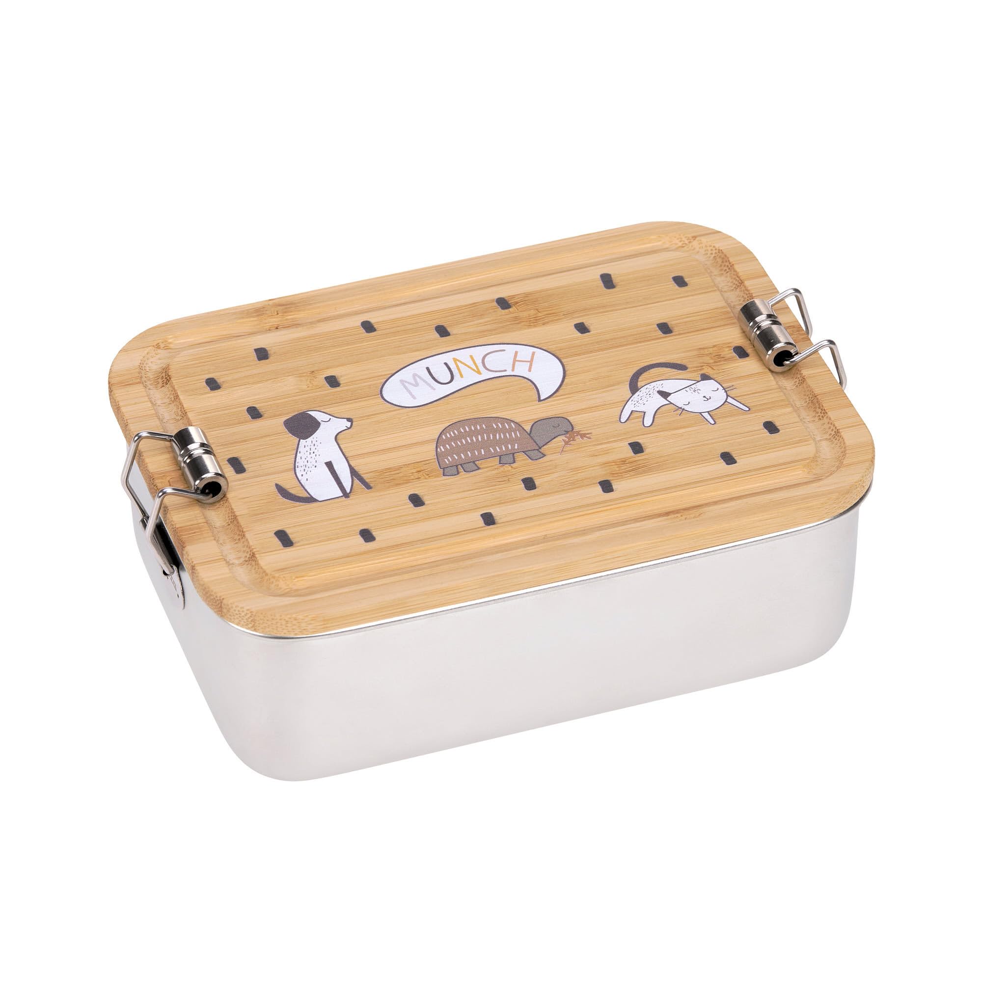 LÄSSIG Kinderbroodtrommel roestvrij staal lunchbox ontbijtdoos duurzaam