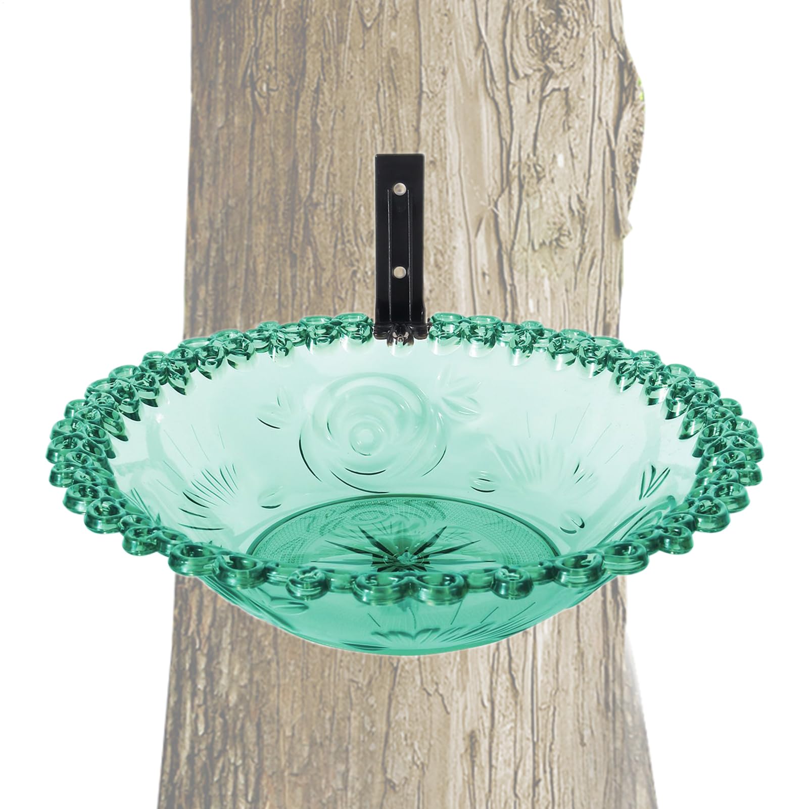 Outdoor Bird Bath - Wall Mounted 9 Inch Clear Water Basin | Hangable Weatherproof Bird Feeder and Bath for Patio, Balcony, Backyard, Yard, Fence, Garden, and Tree Mounted Outdoor Birds