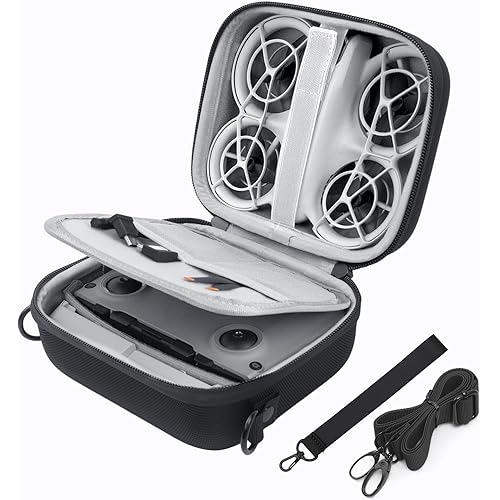 Krypthos Carrying Case for DJI Neo, Portable Shoulder Bag Travel Neo Case with Elastic Strap to Fix DJI Neo Drone, Suit for Travel and Home Storage Drone and Its Accessories Black- Not for Neo 2