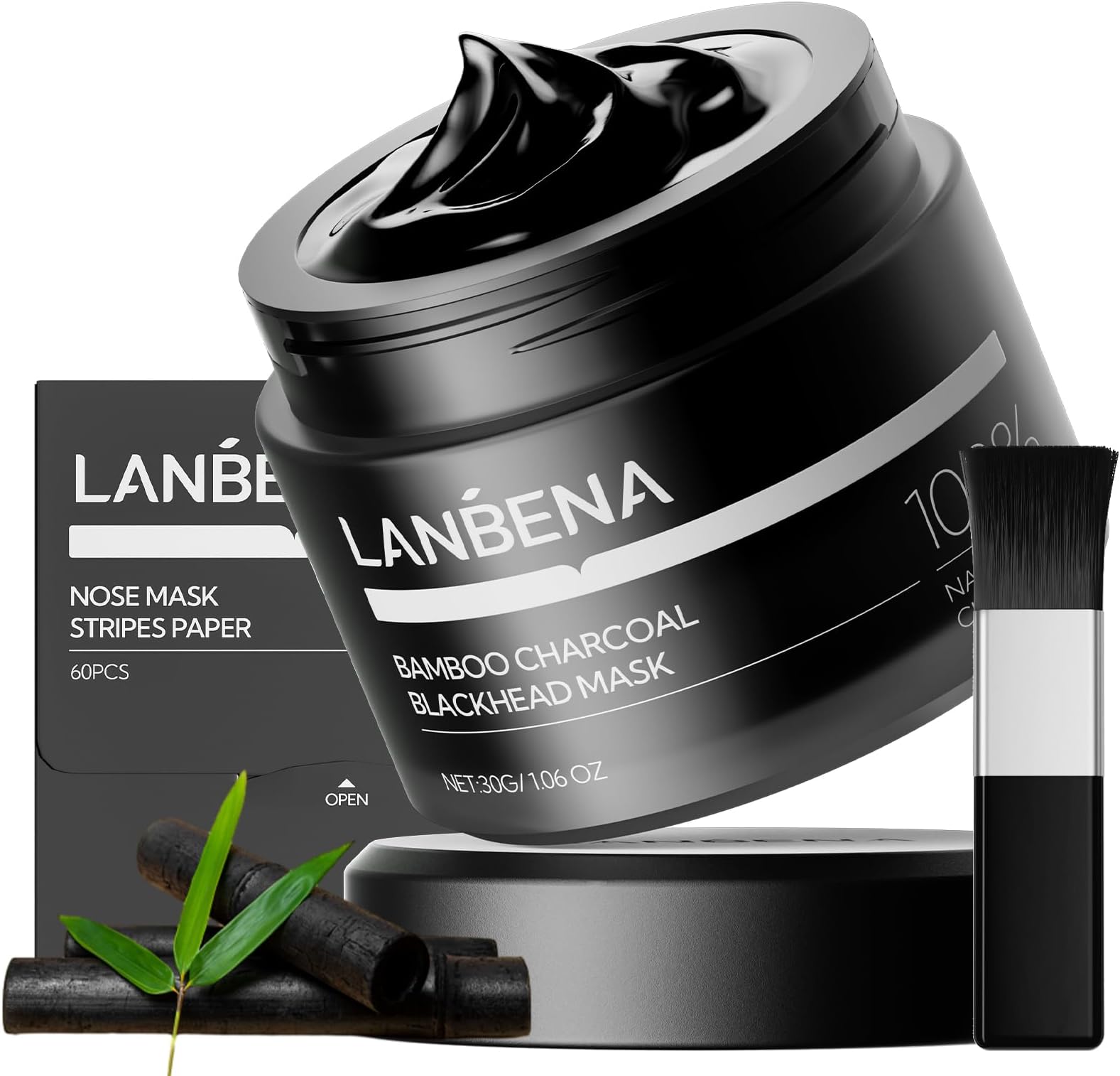 Upgraded 2.0 Bamboo Charcoal Blackhead Remover Mask - 60 Nose Strips, Peel off & Purify Pores, Deep Cleanse for All Skin Types