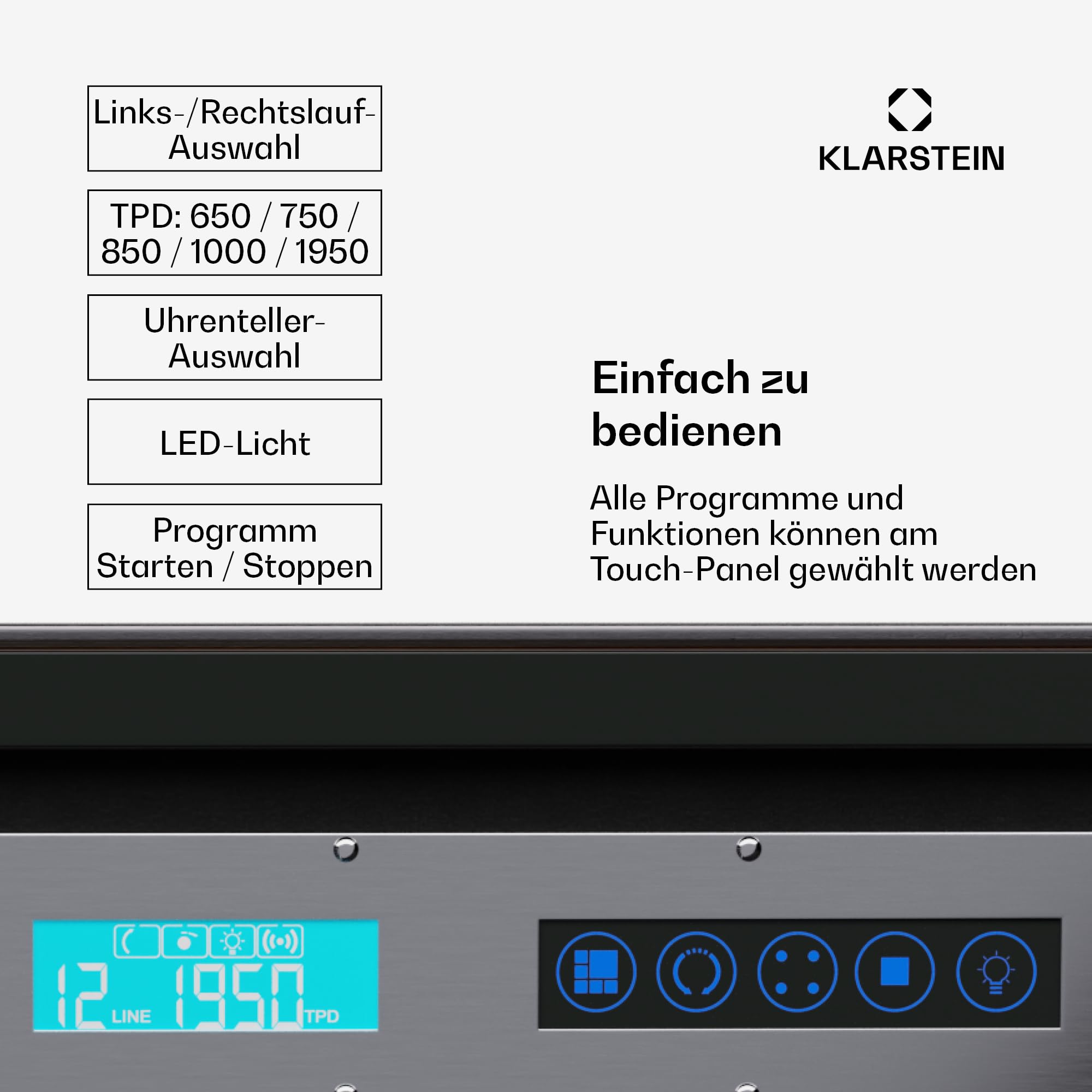Klarstein Uhrenbeweger für Automatikuhren, Automatik-Uhrenbeweger für 6 Uhren, Automatikuhr Uhrenbeweger mit Acryl-Tür, Automatischer Uhrenbeweger, Blaue LEDs, Watch Winder mit 5 TPD Einstellungen